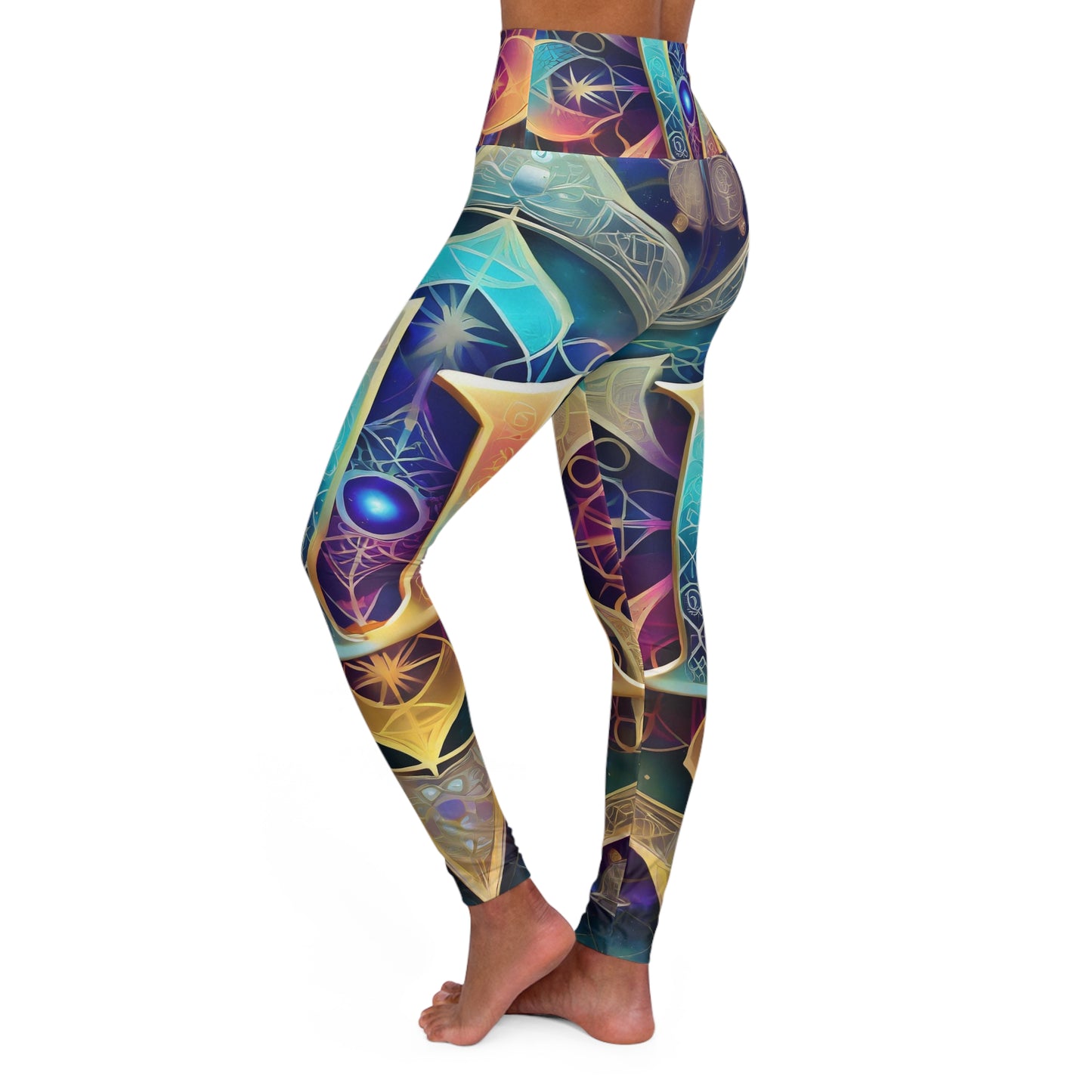 High Waisted Unisex Yoga Leggings (AOP) "Elevation Mystique Leggings."