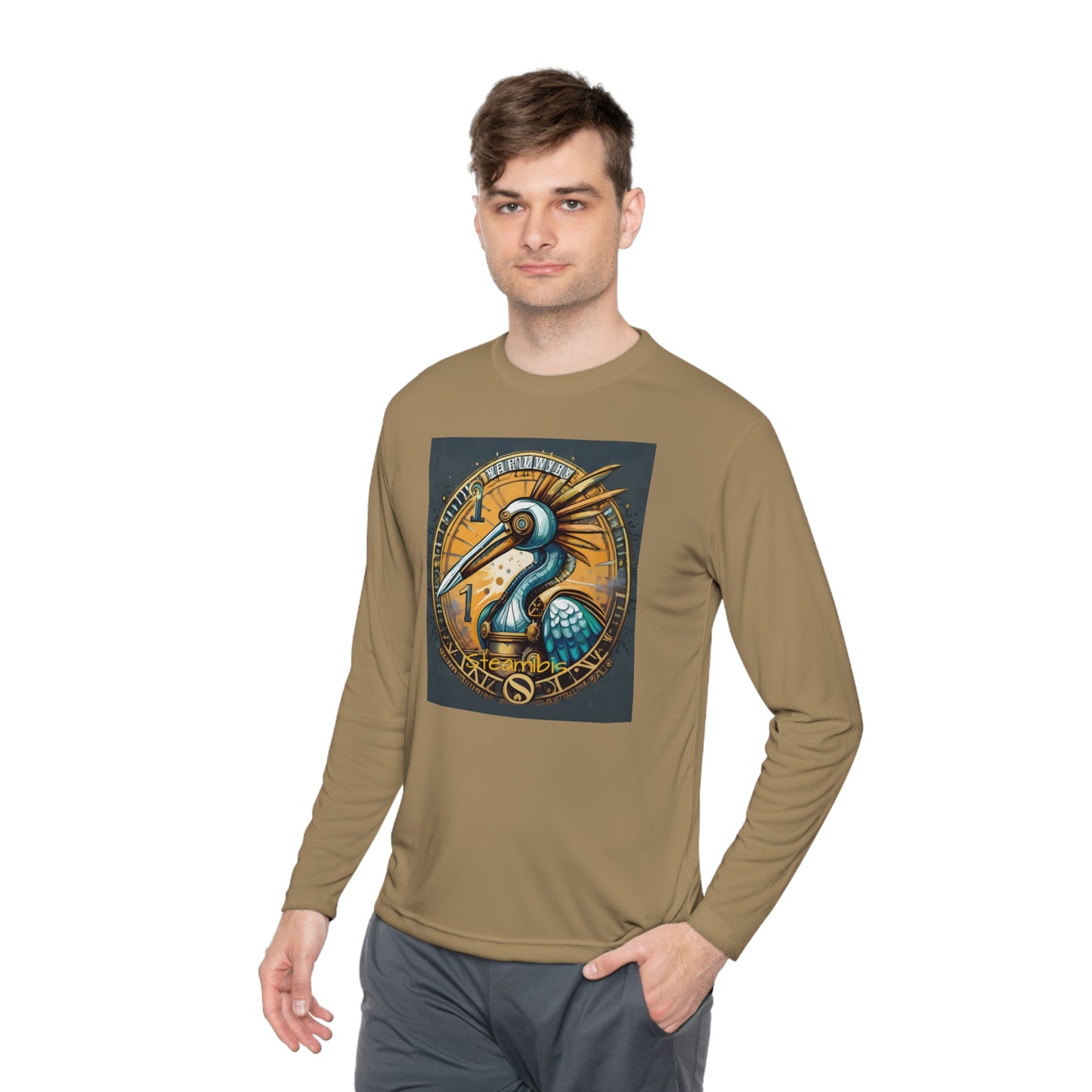 Unisex Adult Lightweight Long Sleeve Tee Steampunk Gematria Ibis Avian Vintage collection