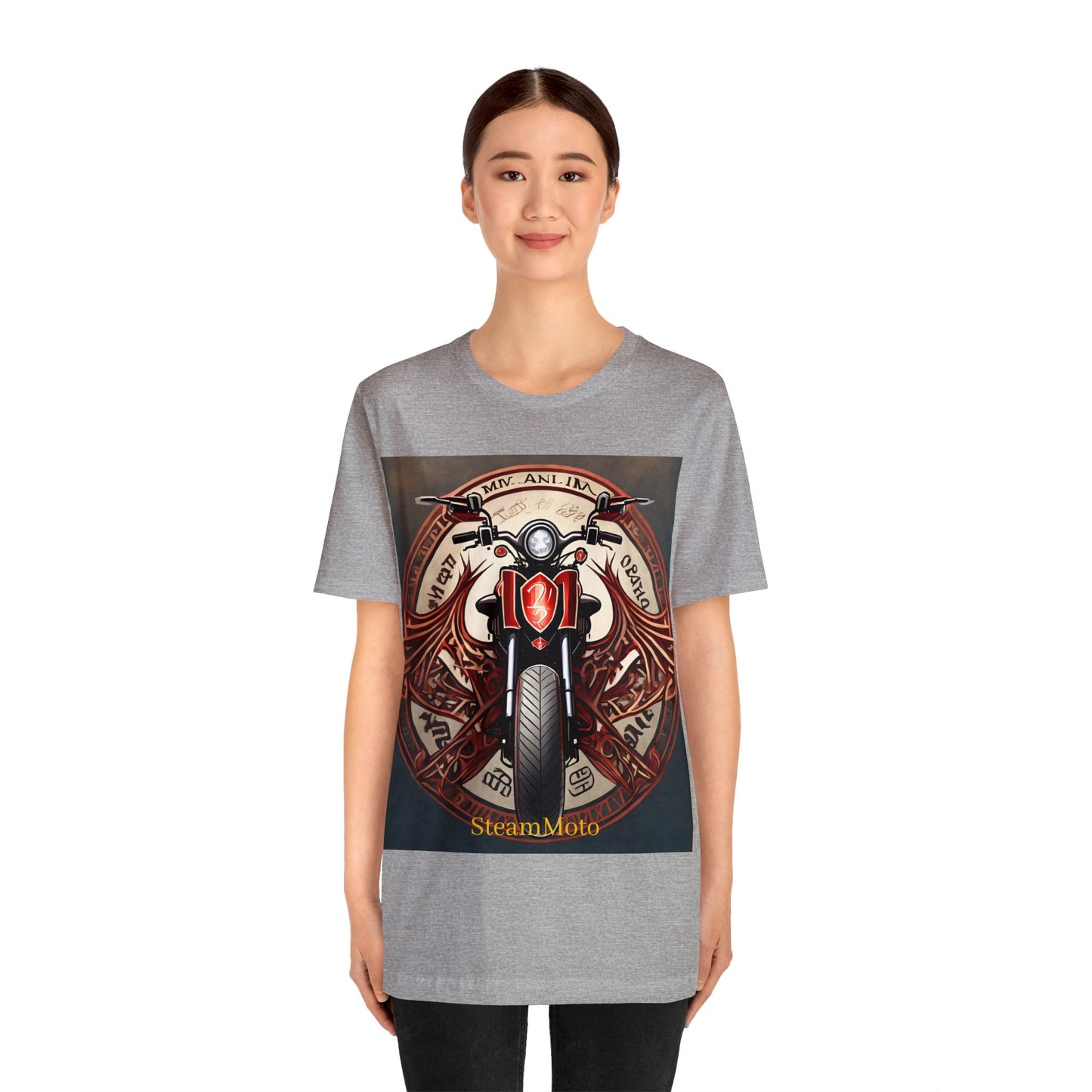 Unisex adult Jersey Short Sleeve Tee Breaking Free Steampunk Spiritual Meaning of Motorcycles tshirt