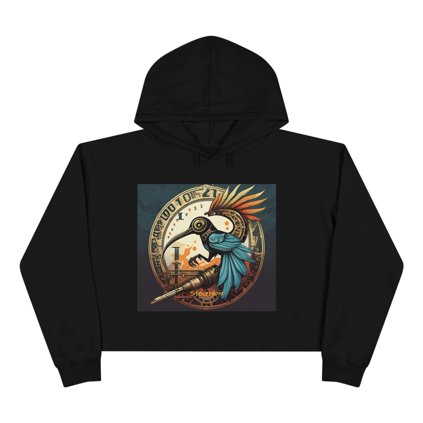 Crop Hoodie  Ibis Steampunk Threads talisman Women's sweatshirt