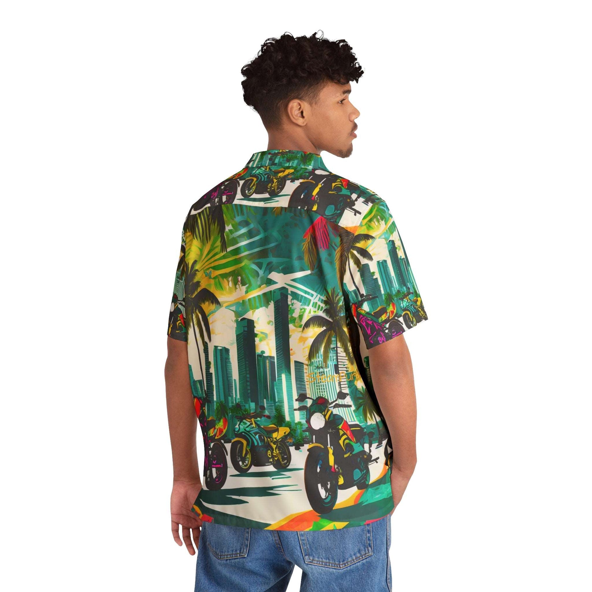 SteamPunk Moto Miami Unisex Adult Hawaiian Shirt (AOP)