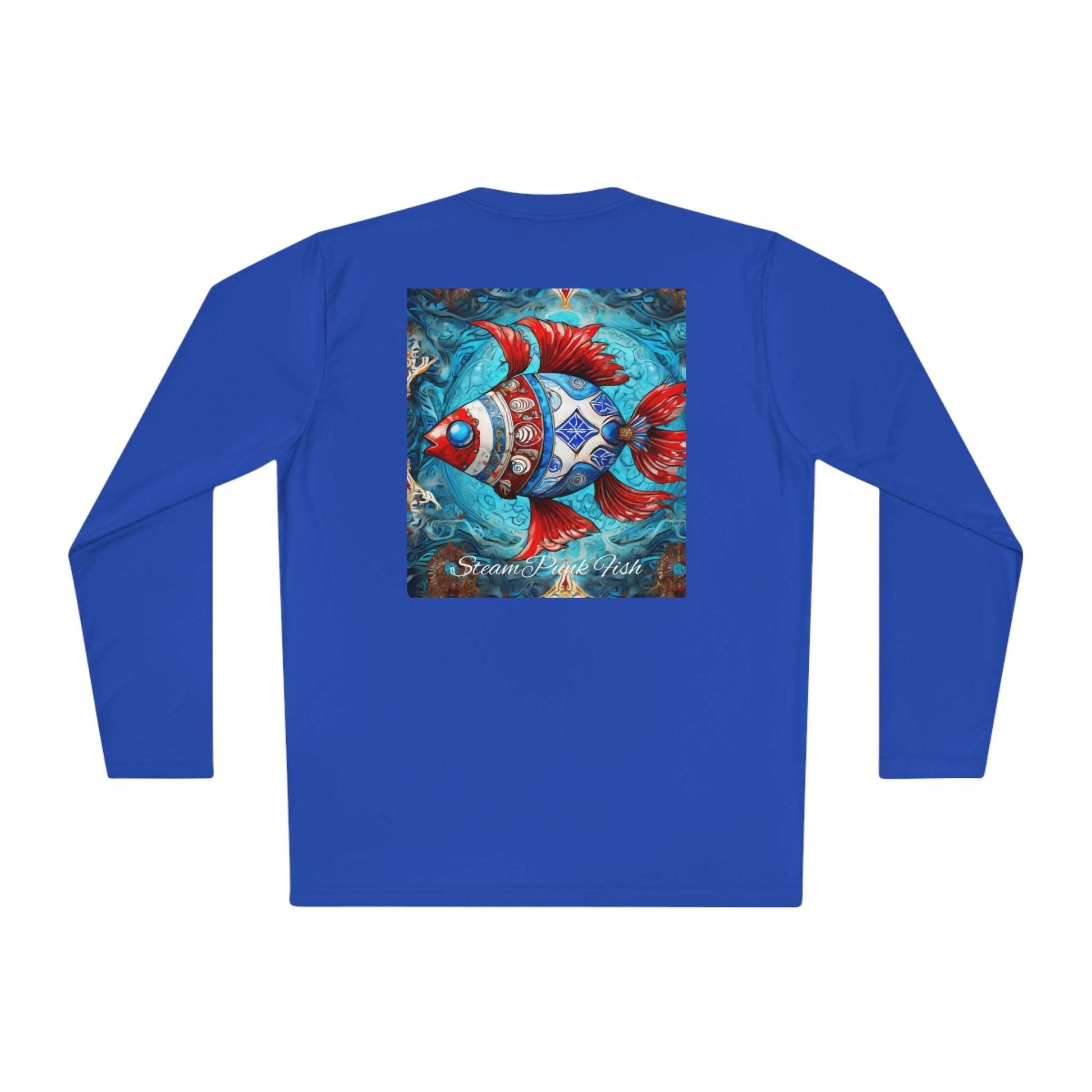 Gender-Neutral Fish Gematria PR Blue Long Sleeve Tee