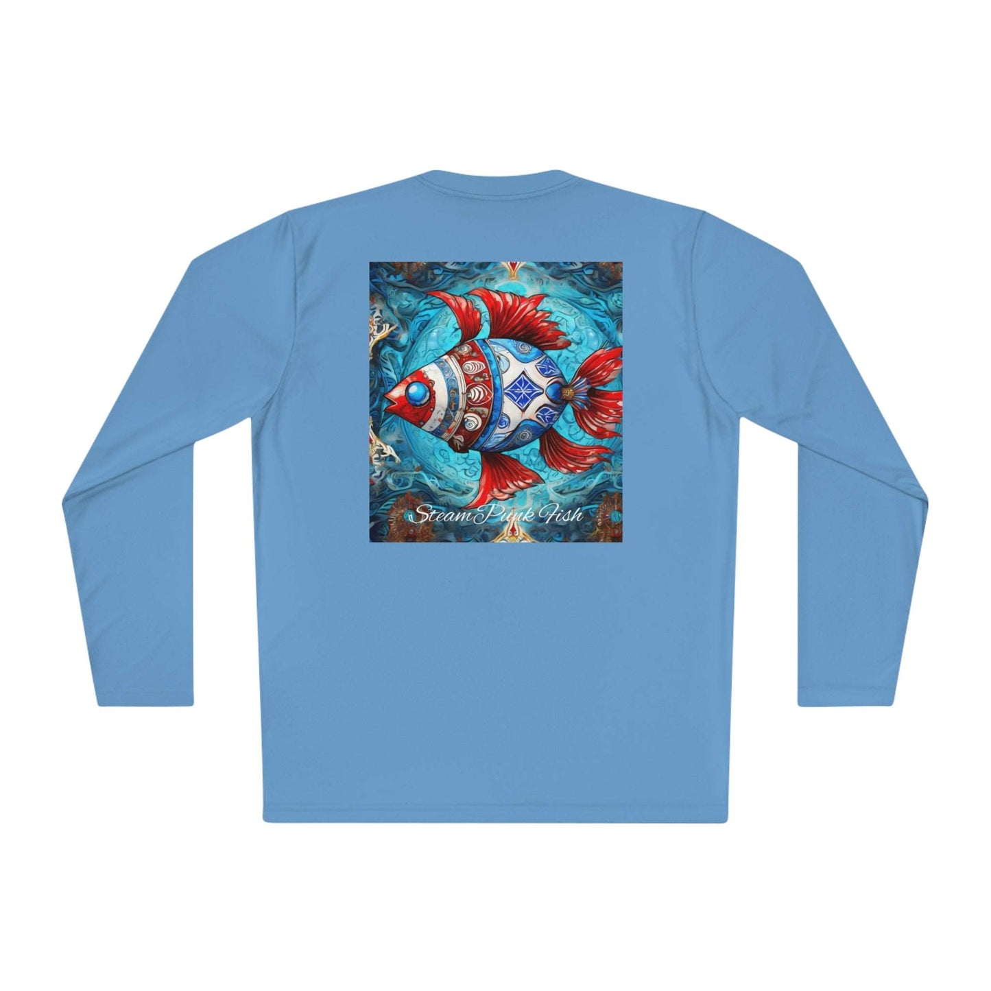 Gender-Neutral Fish Gematria PR Blue Long Sleeve Tee