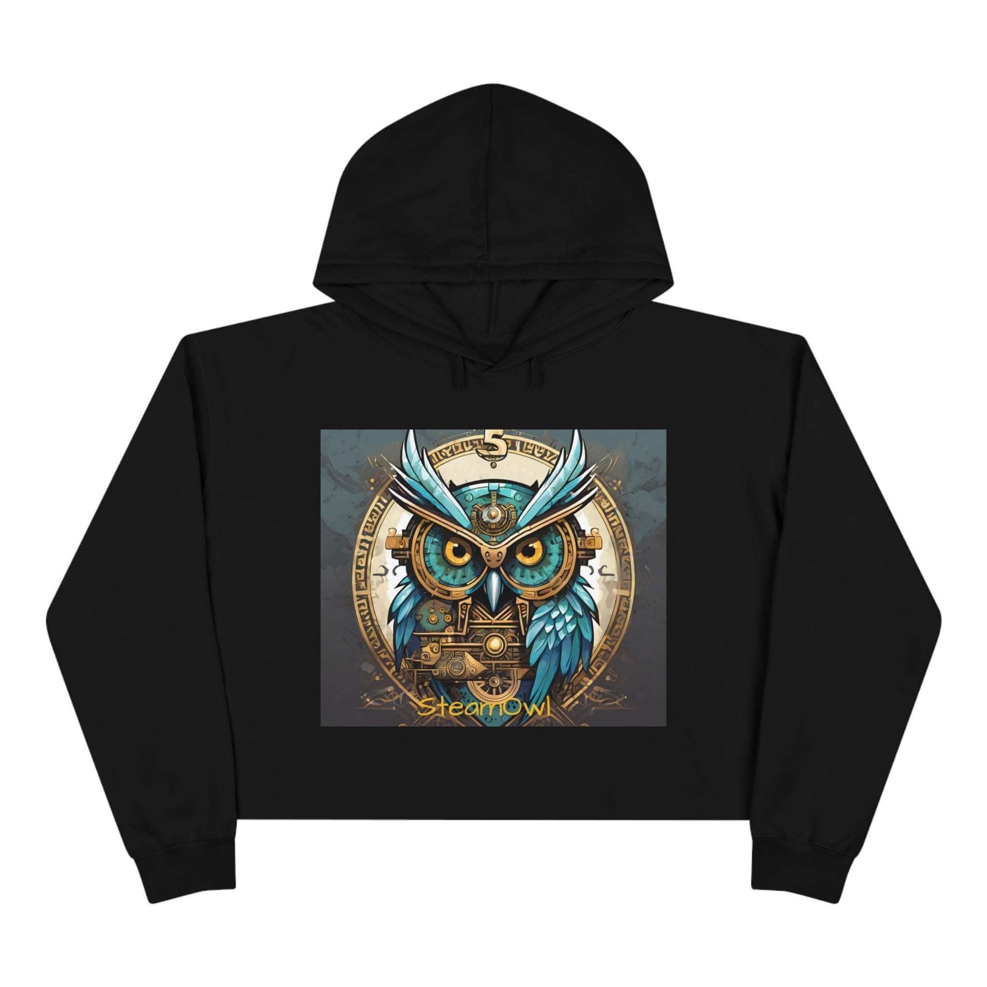 Crop Hoodie Owl-Inspired Unisex Steampunk Wear