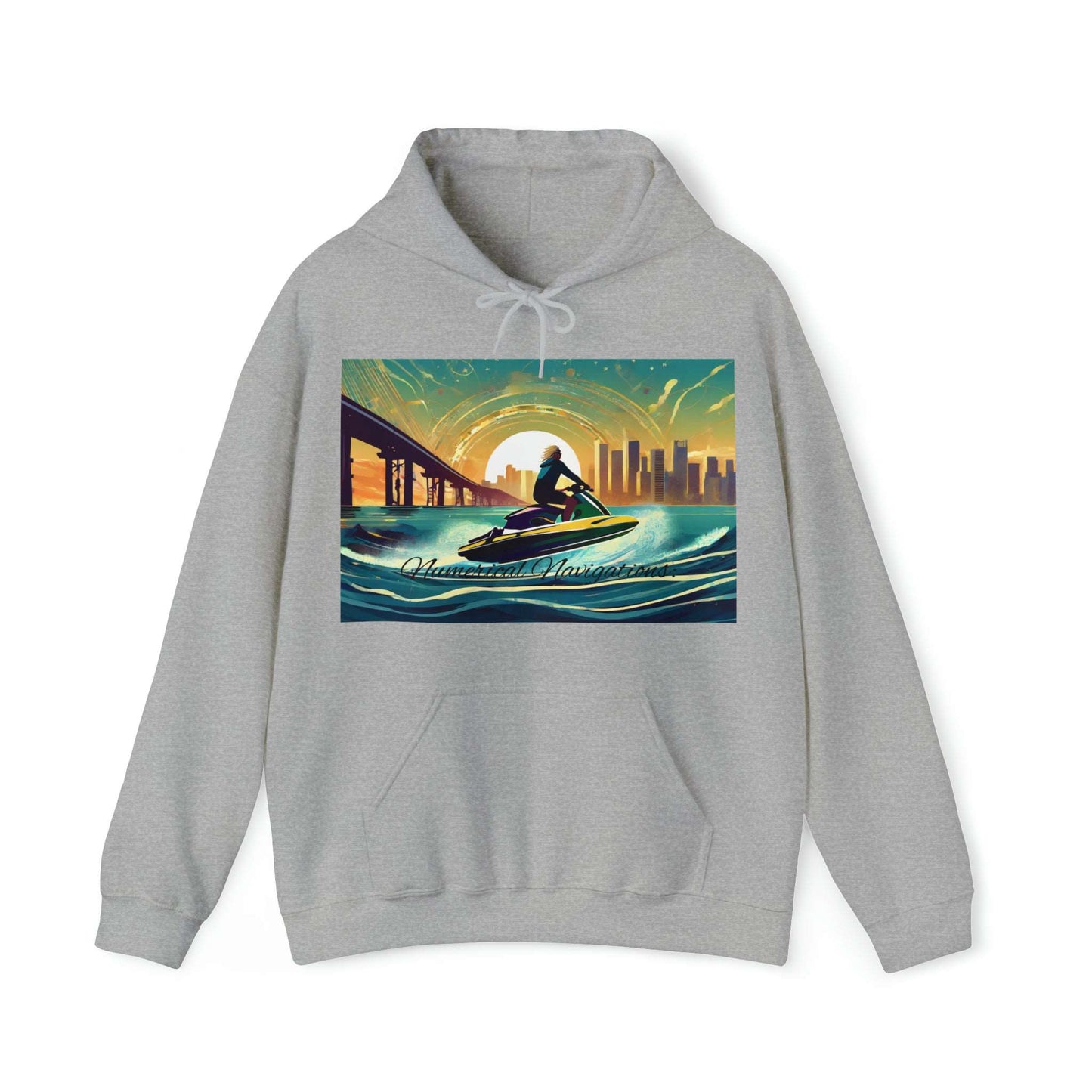 Hoodie Sweatshirt Waves of Wisdom: Unisex Numerology Jet ski Rides for the Adventurous