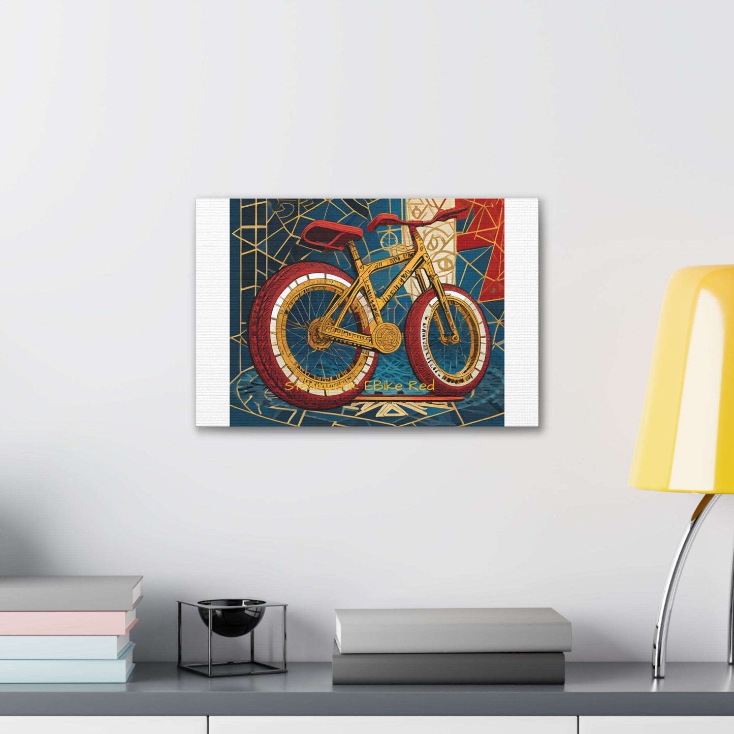 Steampunk EBike Red Gematria Canvas Gallery Wraps by Jacquie B