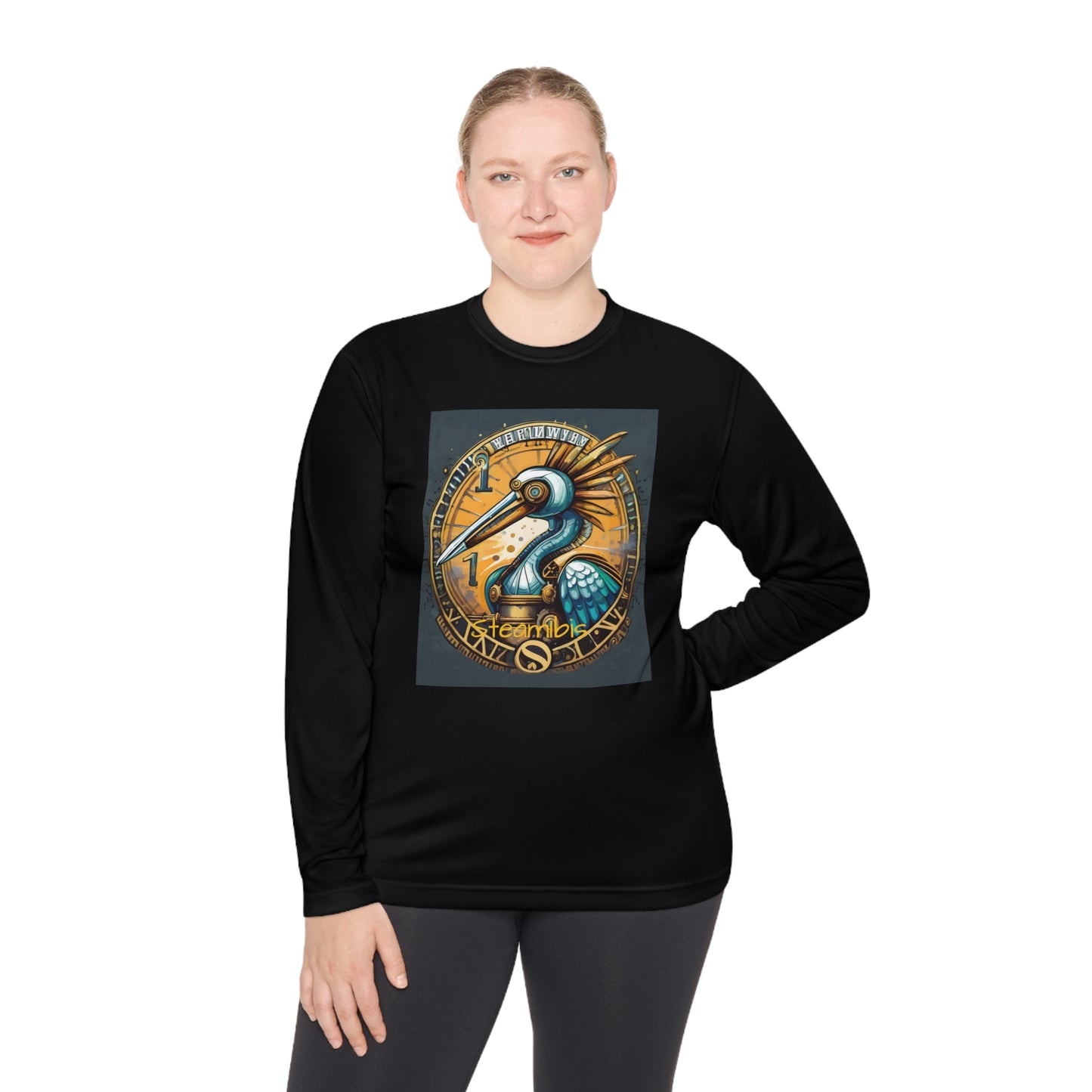 Unisex Adult Lightweight Long Sleeve Tee Steampunk Gematria Ibis Avian Vintage collection