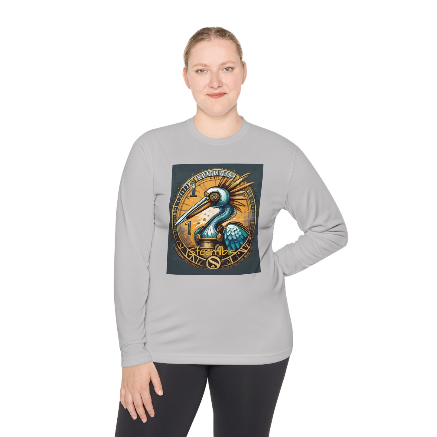 Unisex Adult Lightweight Long Sleeve Tee Steampunk Gematria Ibis Avian Vintage collection