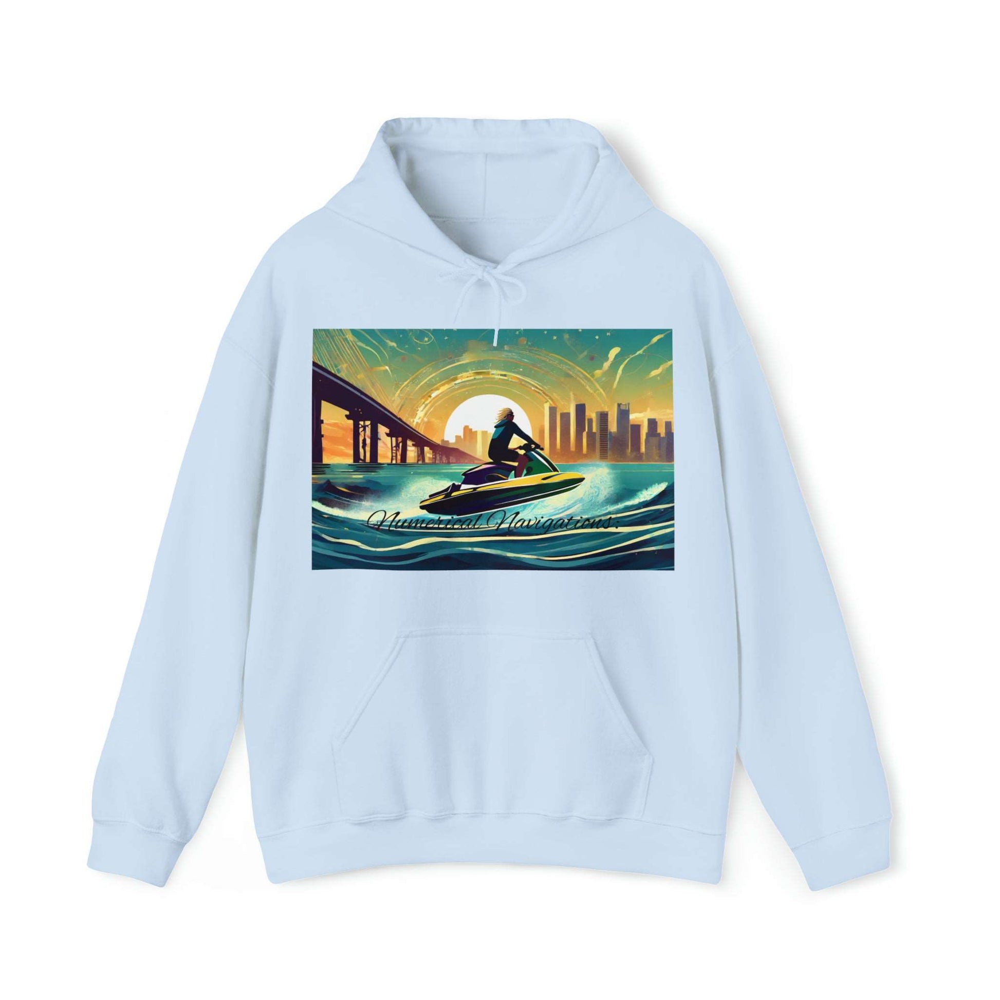 Hoodie Sweatshirt Waves of Wisdom: Unisex Numerology Jet ski Rides for the Adventurous