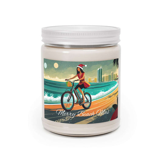 Merry Beach Mas Electric Bicycle Ebike Babe Christmas Scented Candles, 9oz