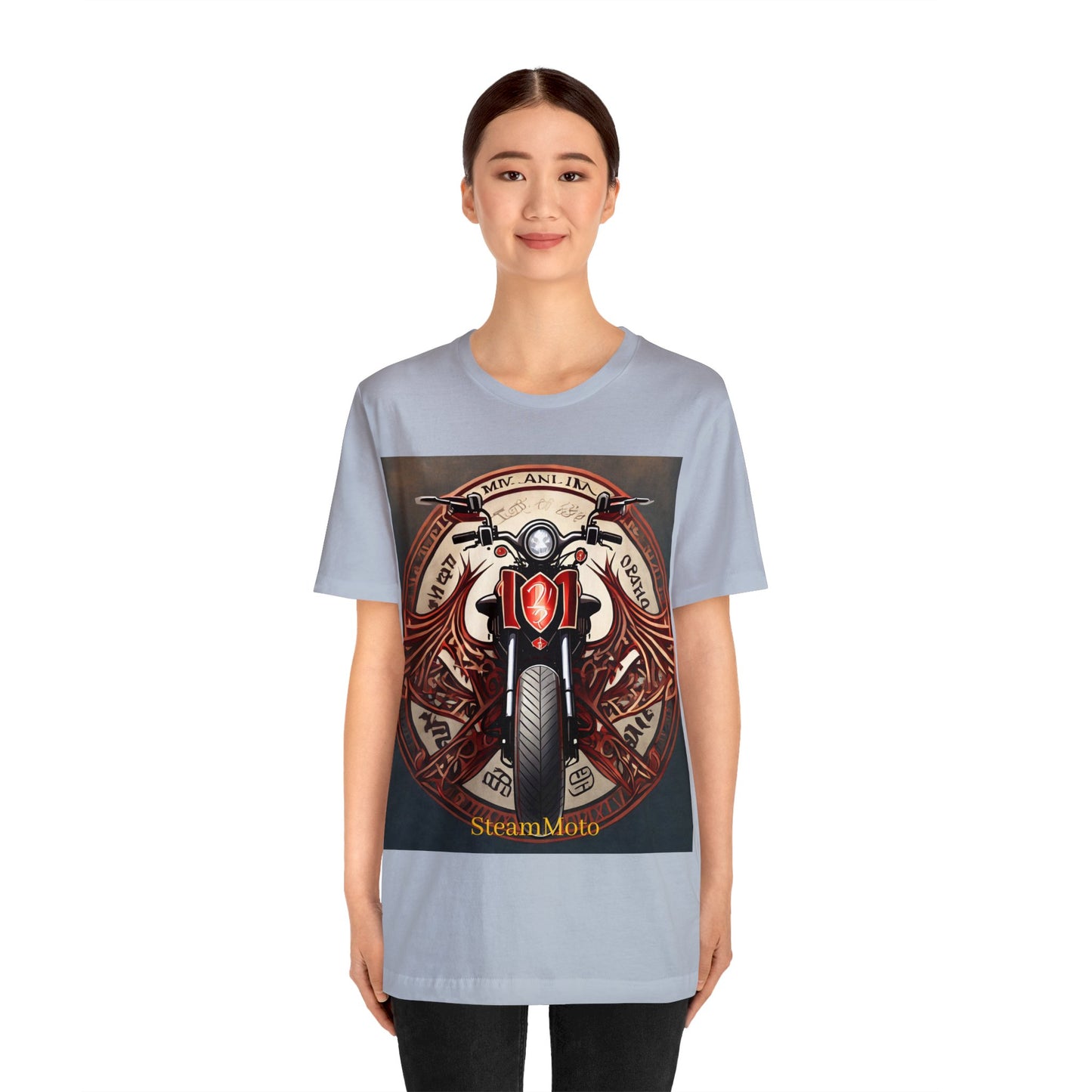 Unisex adult Jersey Short Sleeve Tee Breaking Free Steampunk Spiritual Meaning of Motorcycles tshirt