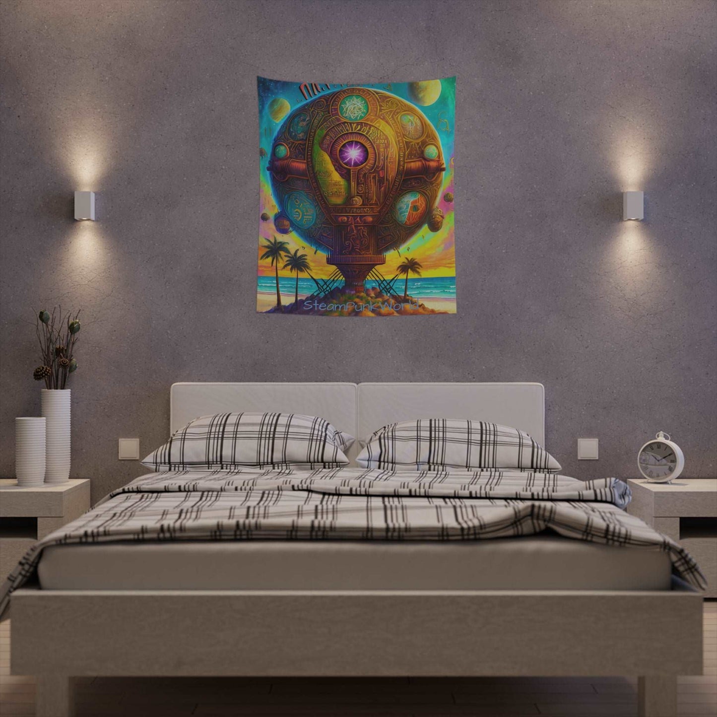 Printed Wall Tapestry Mystical Steam Punk World Miami