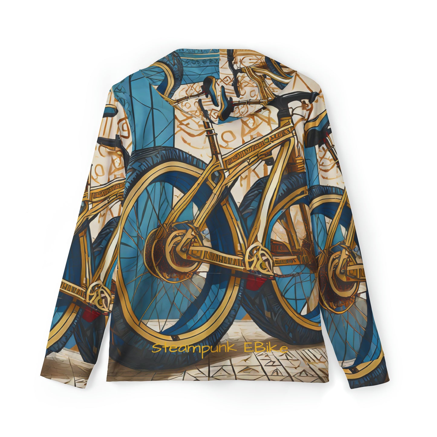 Unisex Adult Sports Warmup Hoodie (AOP) Steampunk EBike Yellow