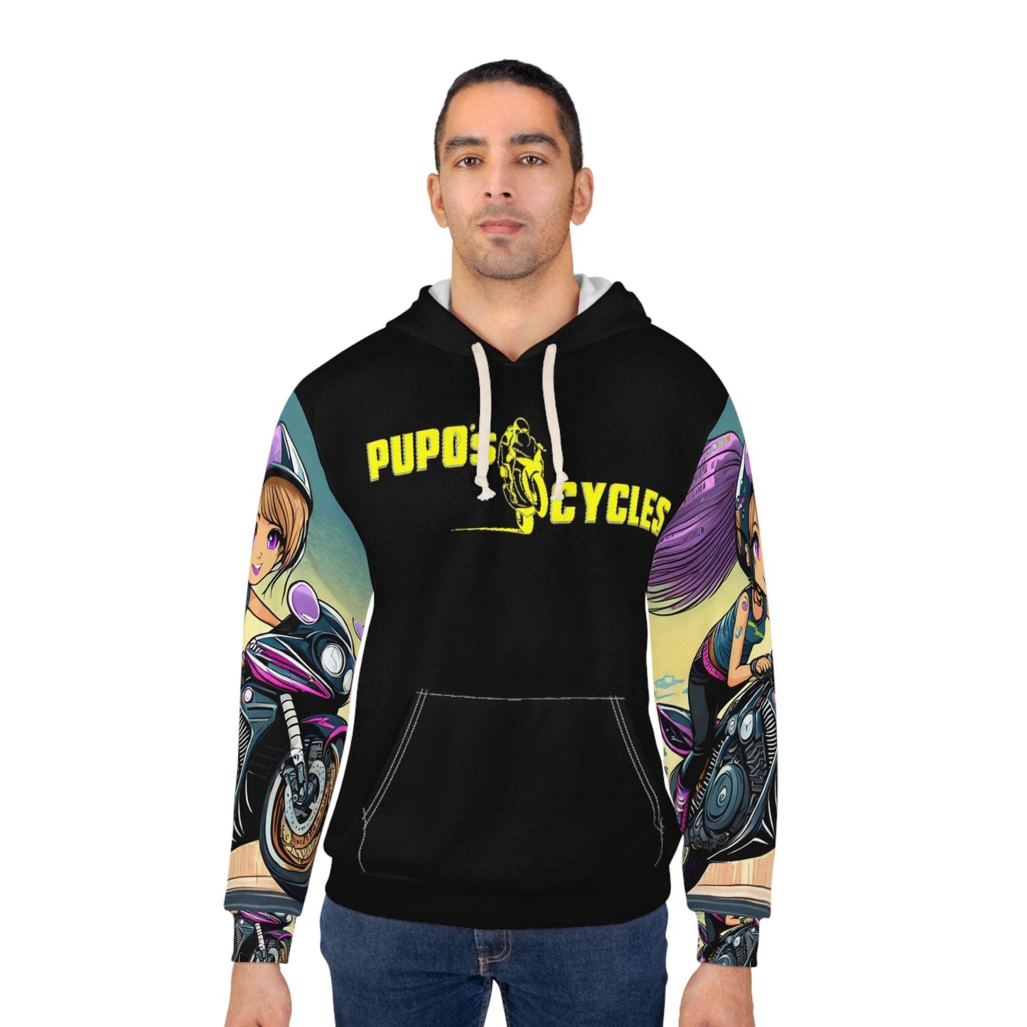 Unisex Pullover Hoodie AOP Pupo's Cycle's Steam Punk Sports  Moto