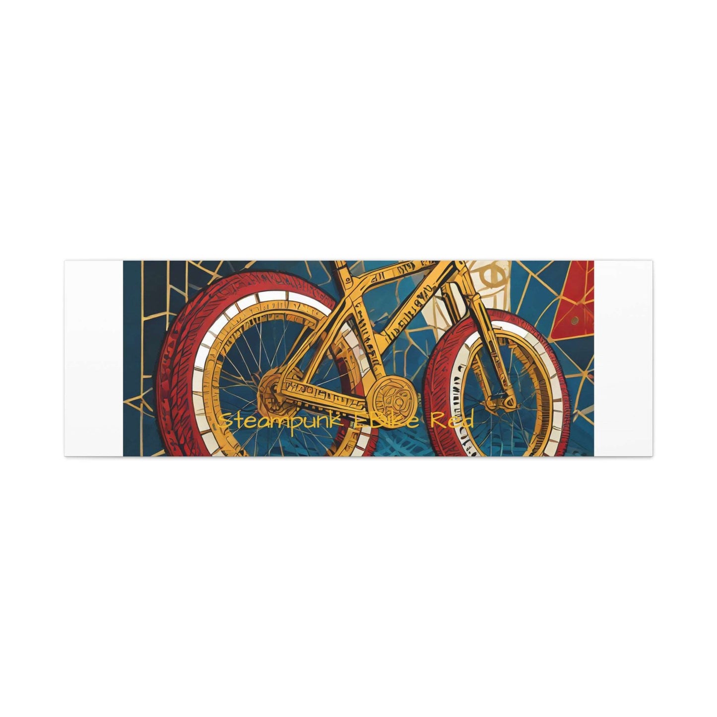 Steampunk EBike Red Gematria Canvas Gallery Wraps by Jacquie B