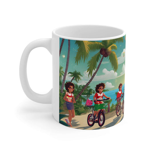 Picasso Christmas Ebike Coffee mug by Whalewave creations