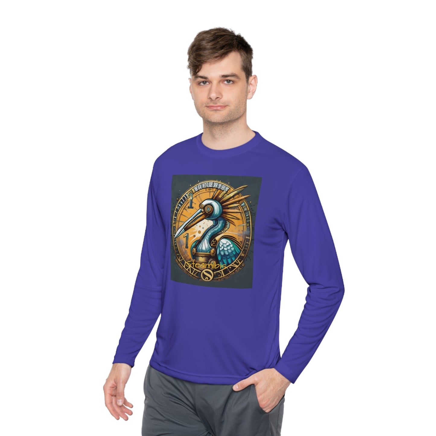 Unisex Adult Lightweight Long Sleeve Tee Steampunk Gematria Ibis Avian Vintage collection