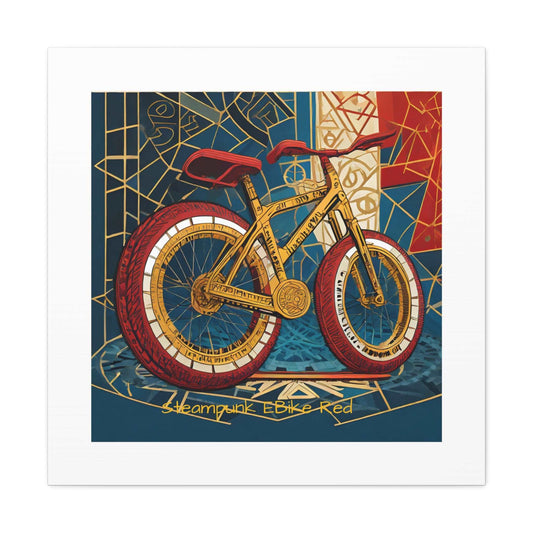 Steampunk EBike Red Gematria Canvas Gallery Wraps by Jacquie B