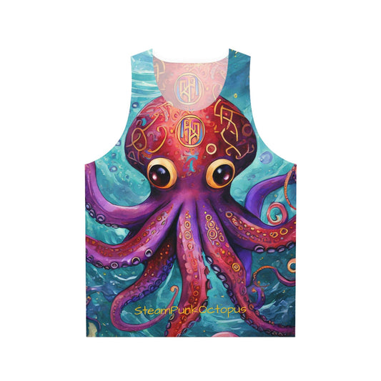 Elevate Your Style with the SteamPunk Octopus Red Unisex Tank Top (AOP)