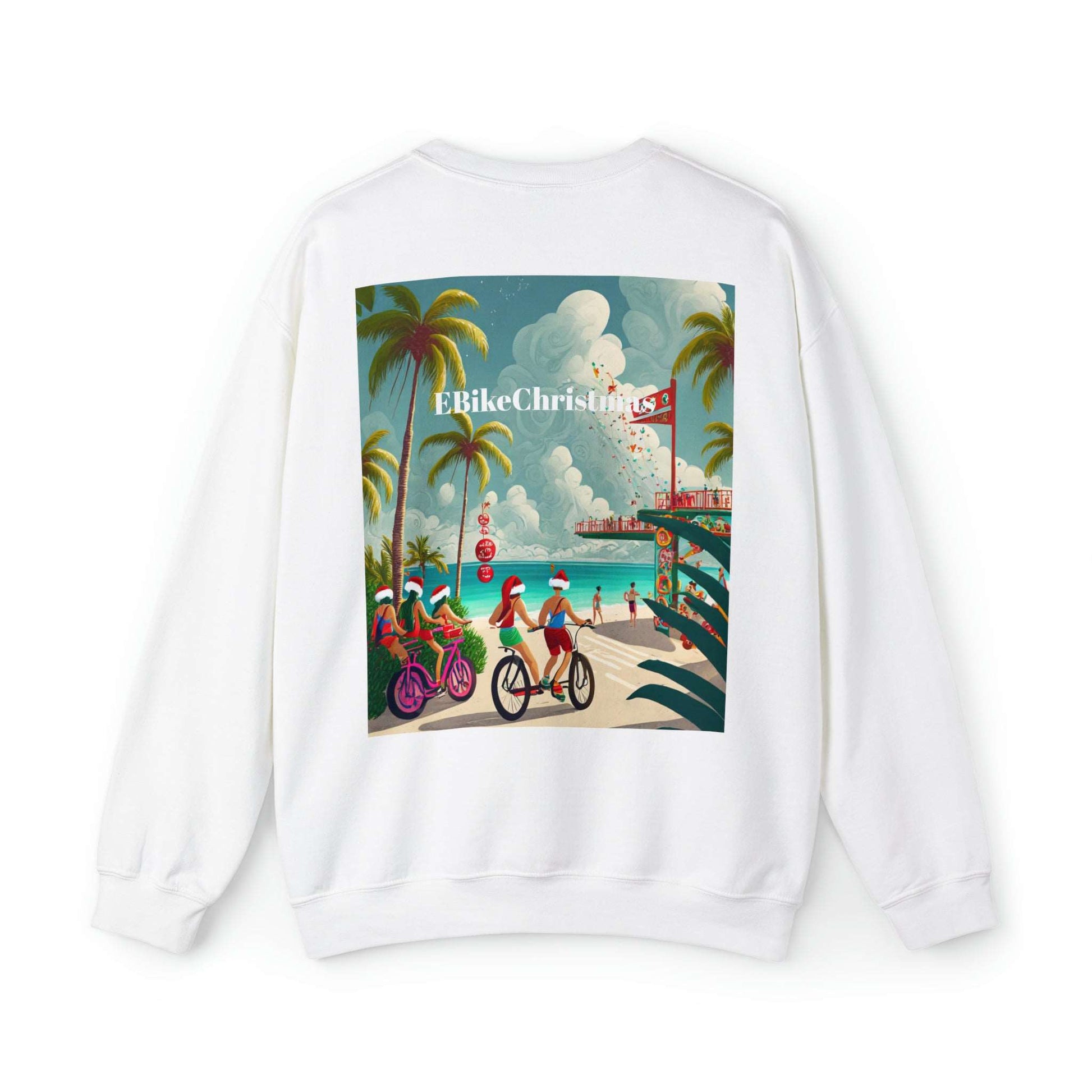 Elevate Your Comfort with the Eco Velo Chic Electric Bicycle Beach Christmas Unisex ugly sweater