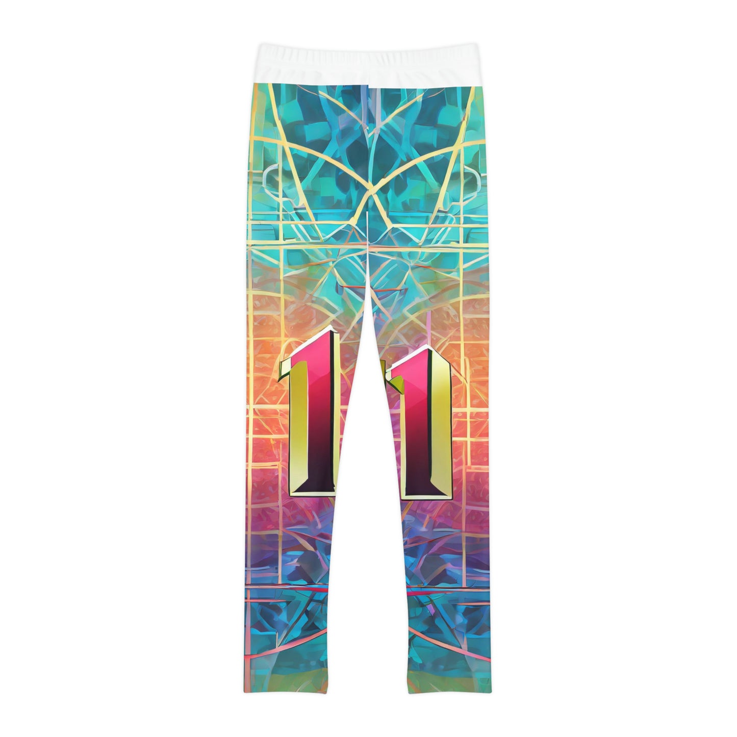Youth7/8 years girls Full-Length Leggings (AOP) Elevenfold Enigma