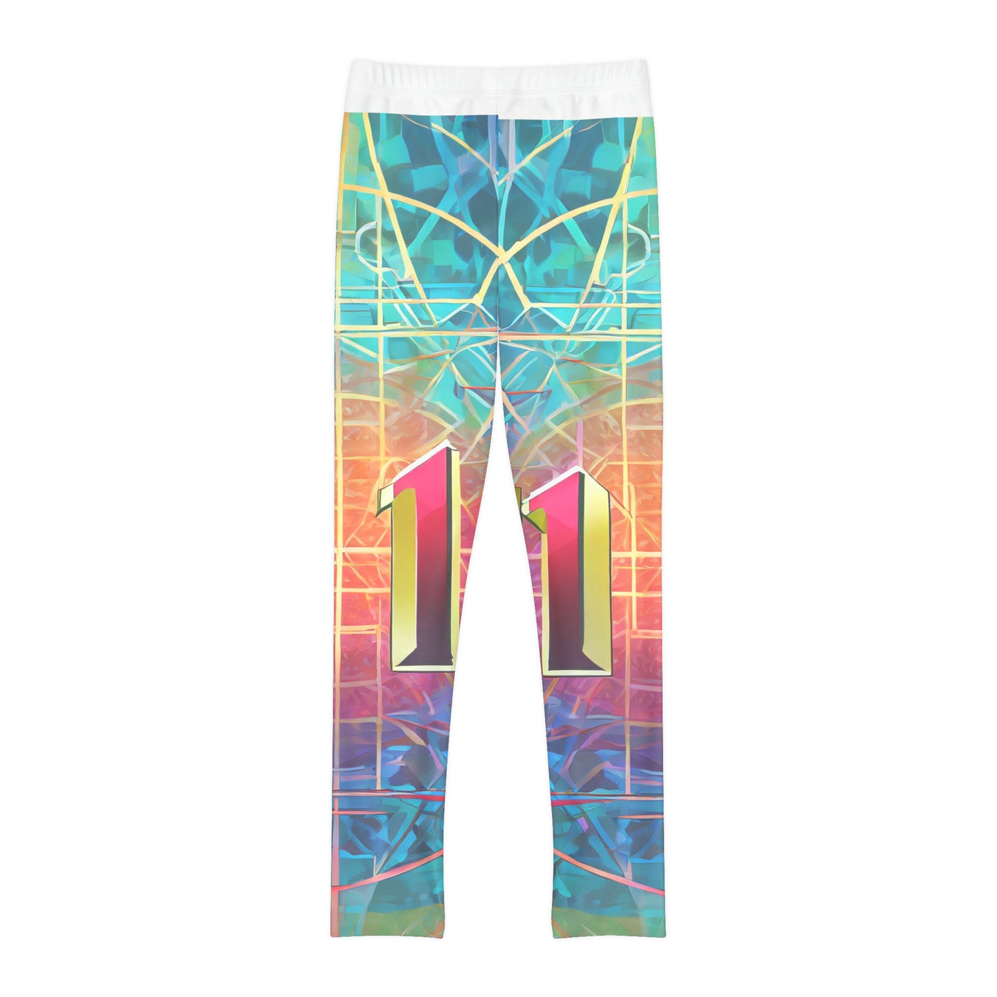Youth7/8 years girls Full-Length Leggings (AOP) Elevenfold Enigma