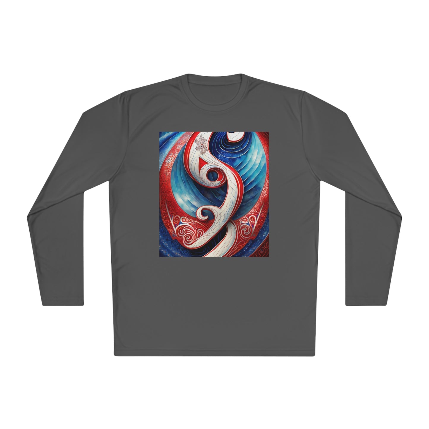 Gender-Neutral Fish Gematria PR Blue Long Sleeve Tee