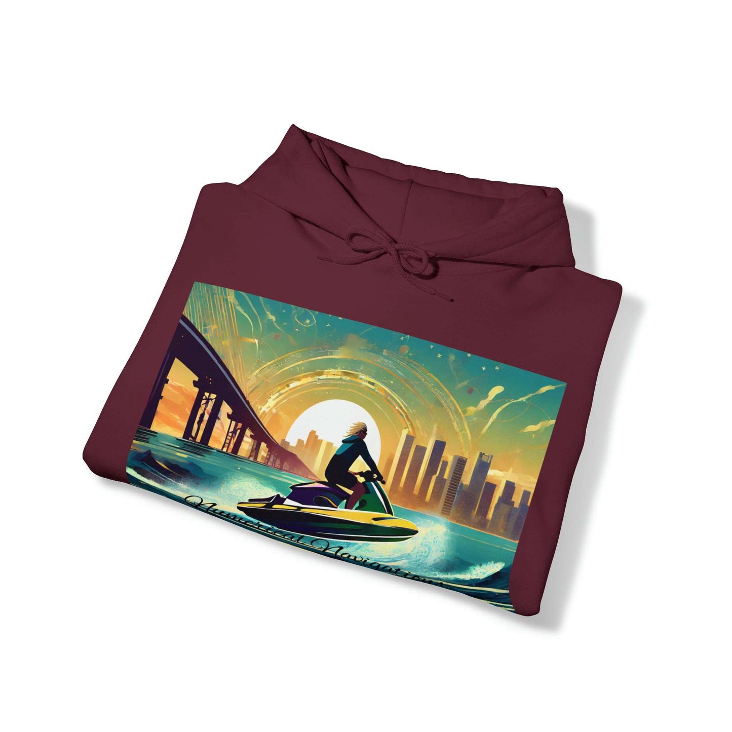 Hoodie Sweatshirt Waves of Wisdom: Unisex Numerology Jet ski Rides for the Adventurous