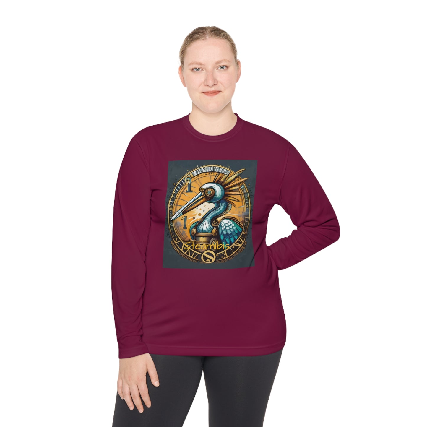 Unisex Adult Lightweight Long Sleeve Tee Steampunk Gematria Ibis Avian Vintage collection