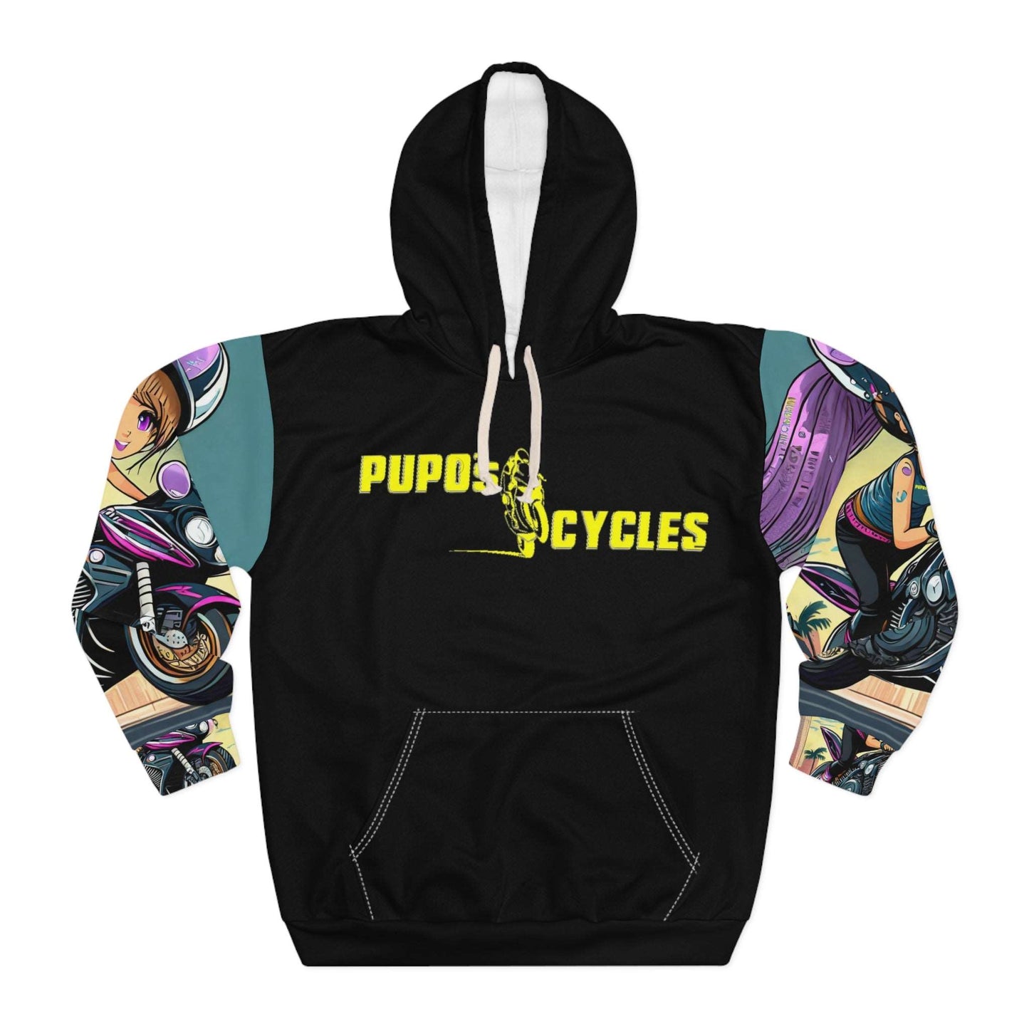Unisex Pullover Hoodie AOP Pupo's Cycle's Steam Punk Sports  Moto