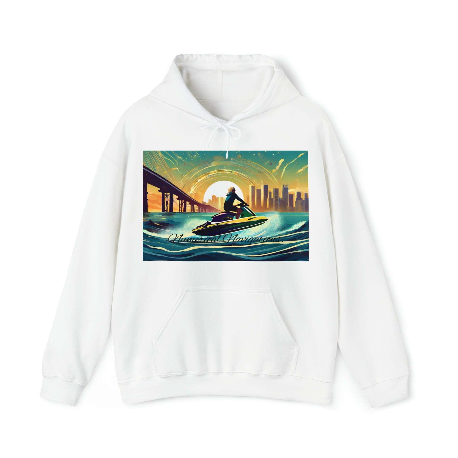 Hoodie Sweatshirt Waves of Wisdom: Unisex Numerology Jet ski Rides for the Adventurous