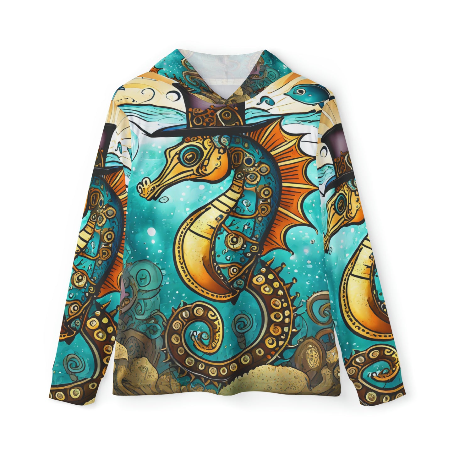 Unisex Adult  Sports Warmup Hoodie Steampunk Seahorse Gematria