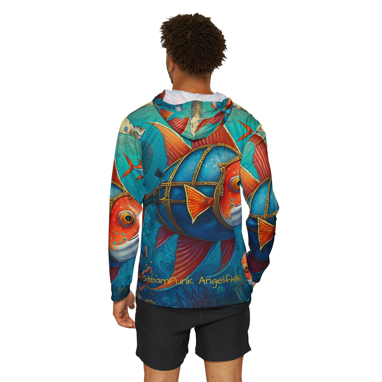 Unisex Adult Sports Warmup Hoodie (AOP) SteamPunk Angelfish Sunshirt UV