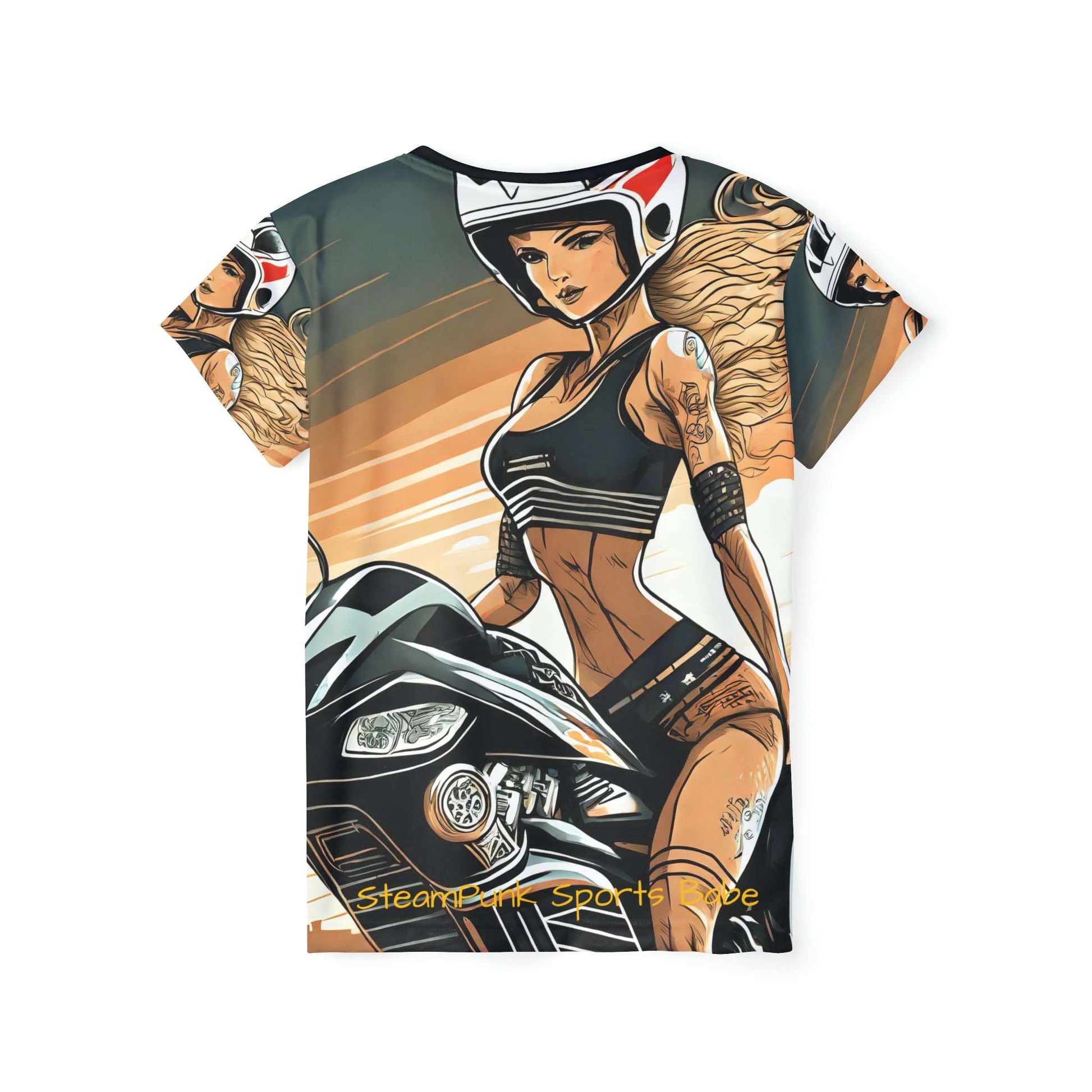 Women's Sports Jersey AOP Motorcycle themed Steam Punk Sports Moto girl