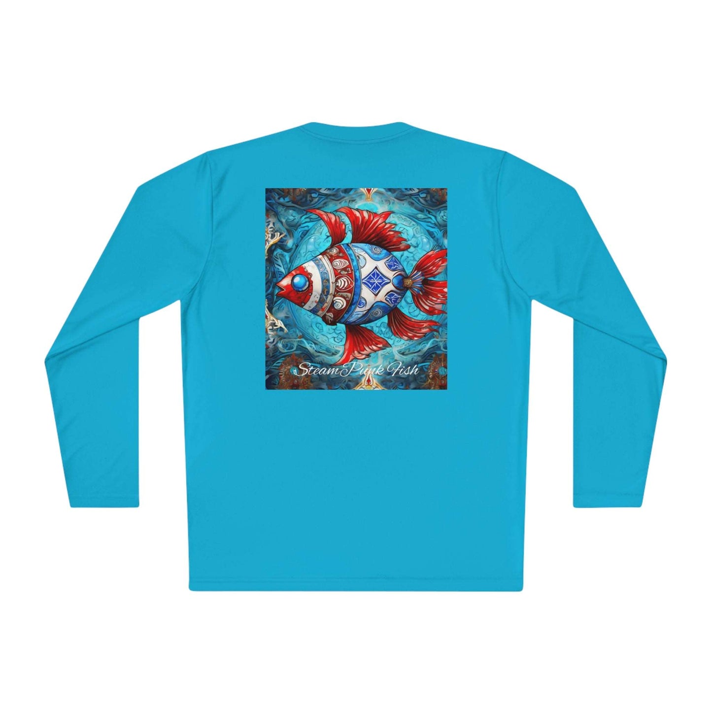 Gender-Neutral Fish Gematria PR Blue Long Sleeve Tee