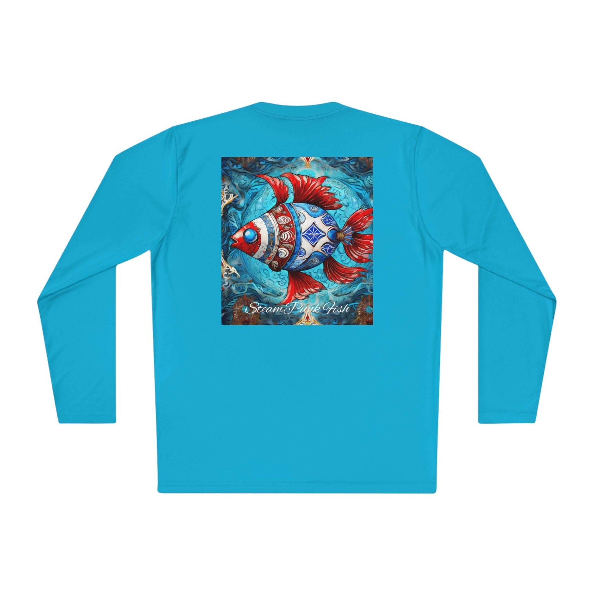 Gender-Neutral Fish Gematria PR Blue Long Sleeve Tee