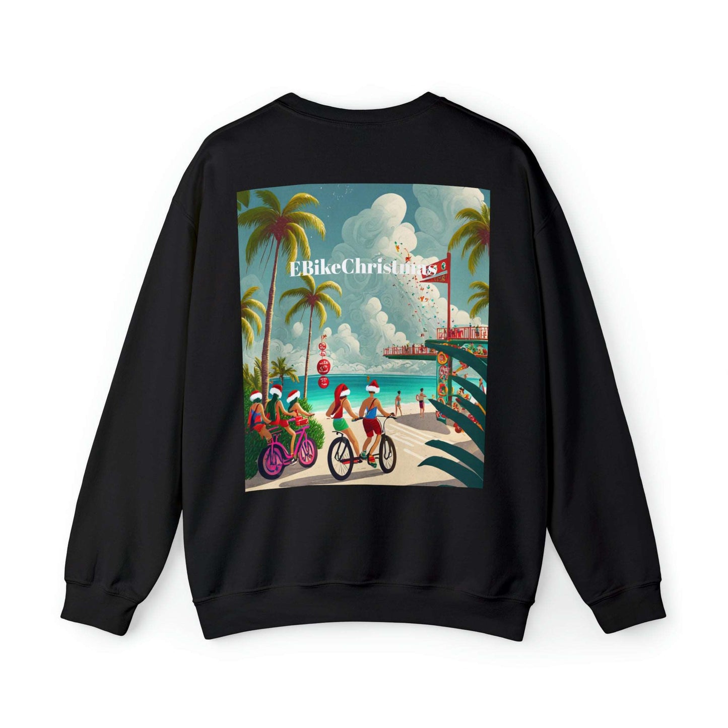 Elevate Your Comfort with the Eco Velo Chic Electric Bicycle Beach Christmas Unisex ugly sweater