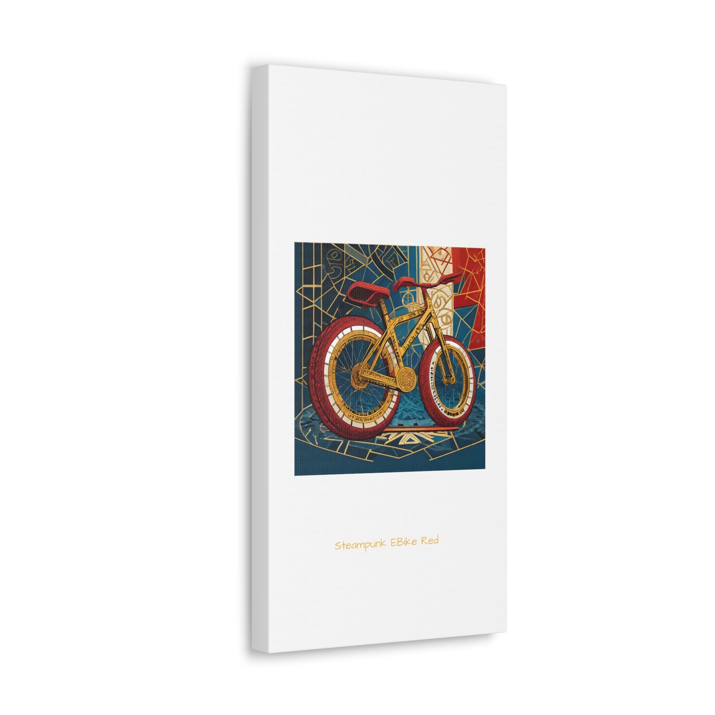 Steampunk EBike Red Gematria Canvas Gallery Wraps by Jacquie B