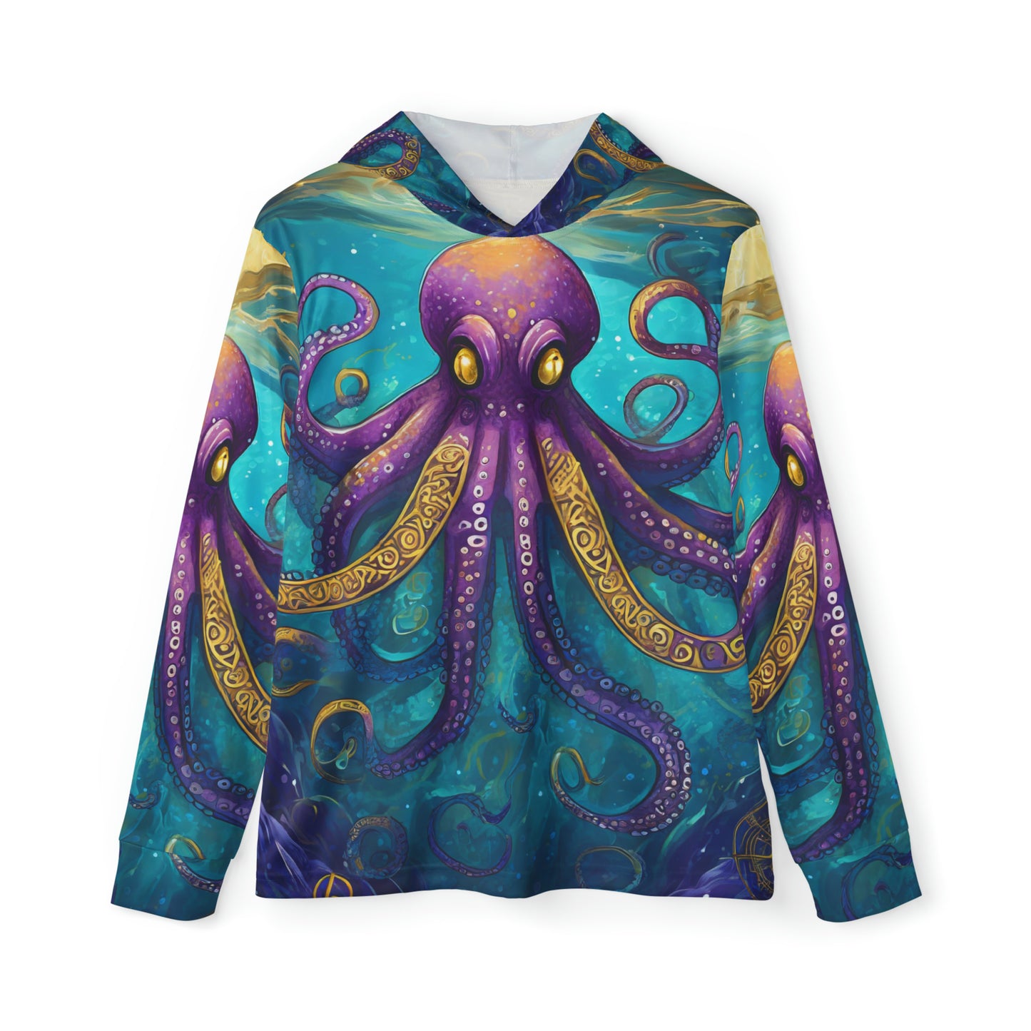 Unisex Adult Sports Warmup Hoodie (AOP) Steampunk Octopus Gematria