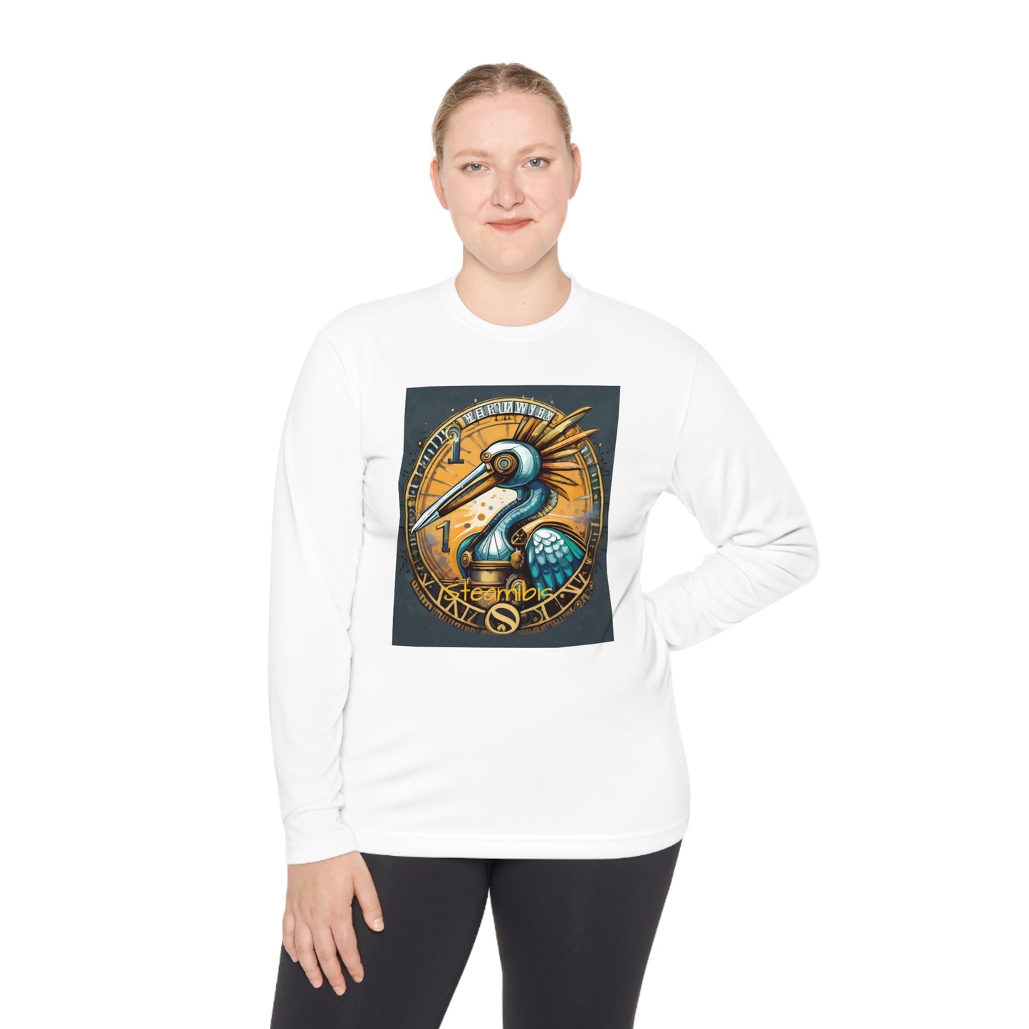 Unisex Adult Lightweight Long Sleeve Tee Steampunk Gematria Ibis Avian Vintage collection