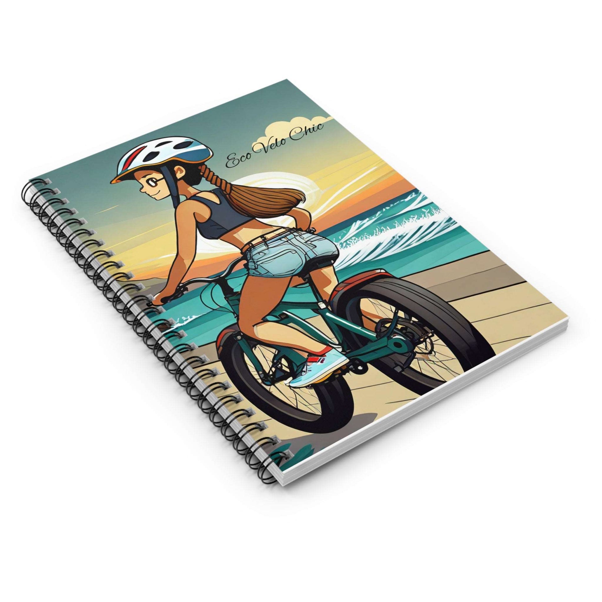 Eco Velo Chic Electric Bicycle Fashion -Spiral Notebook - Ruled Line