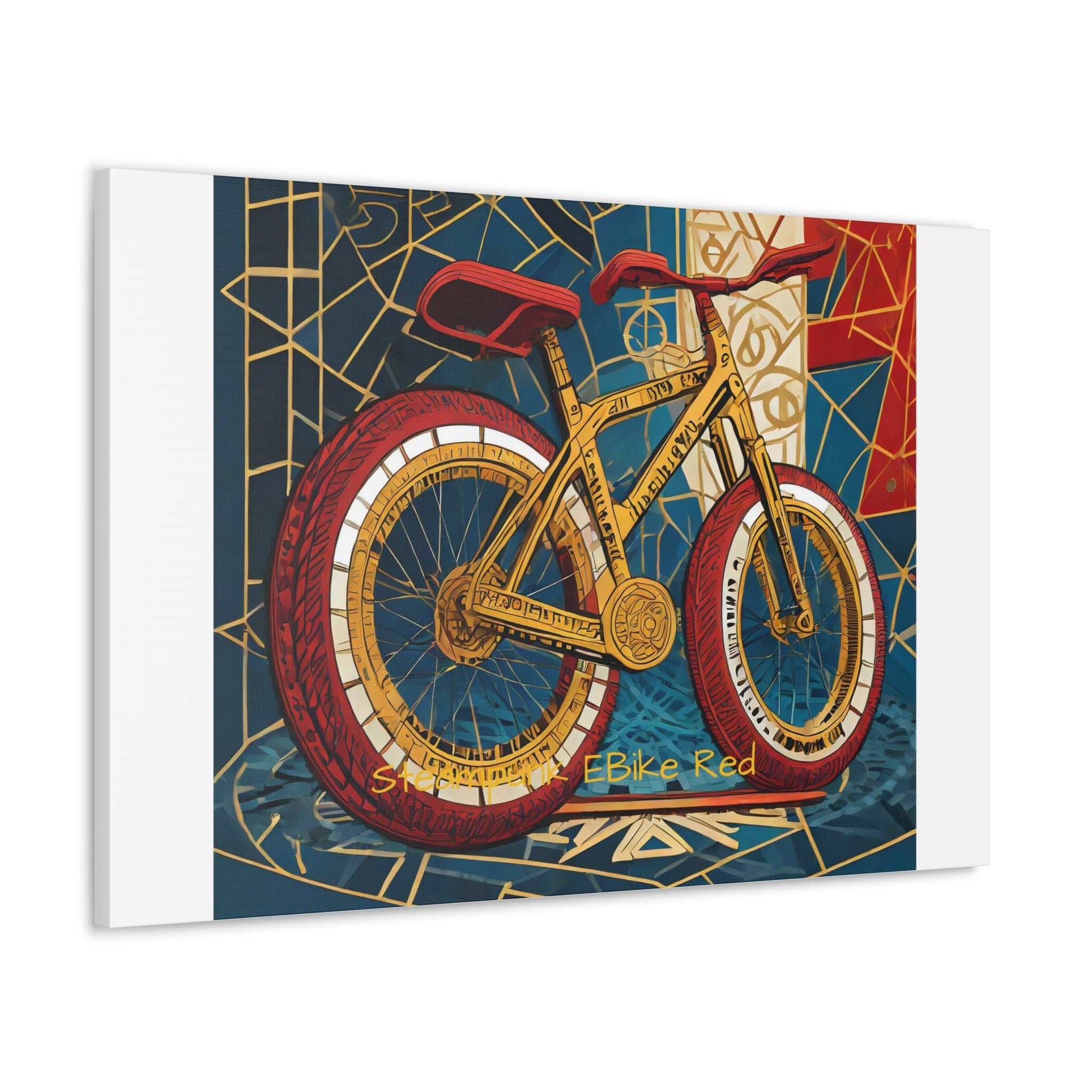 Steampunk EBike Red Gematria Canvas Gallery Wraps by Jacquie B