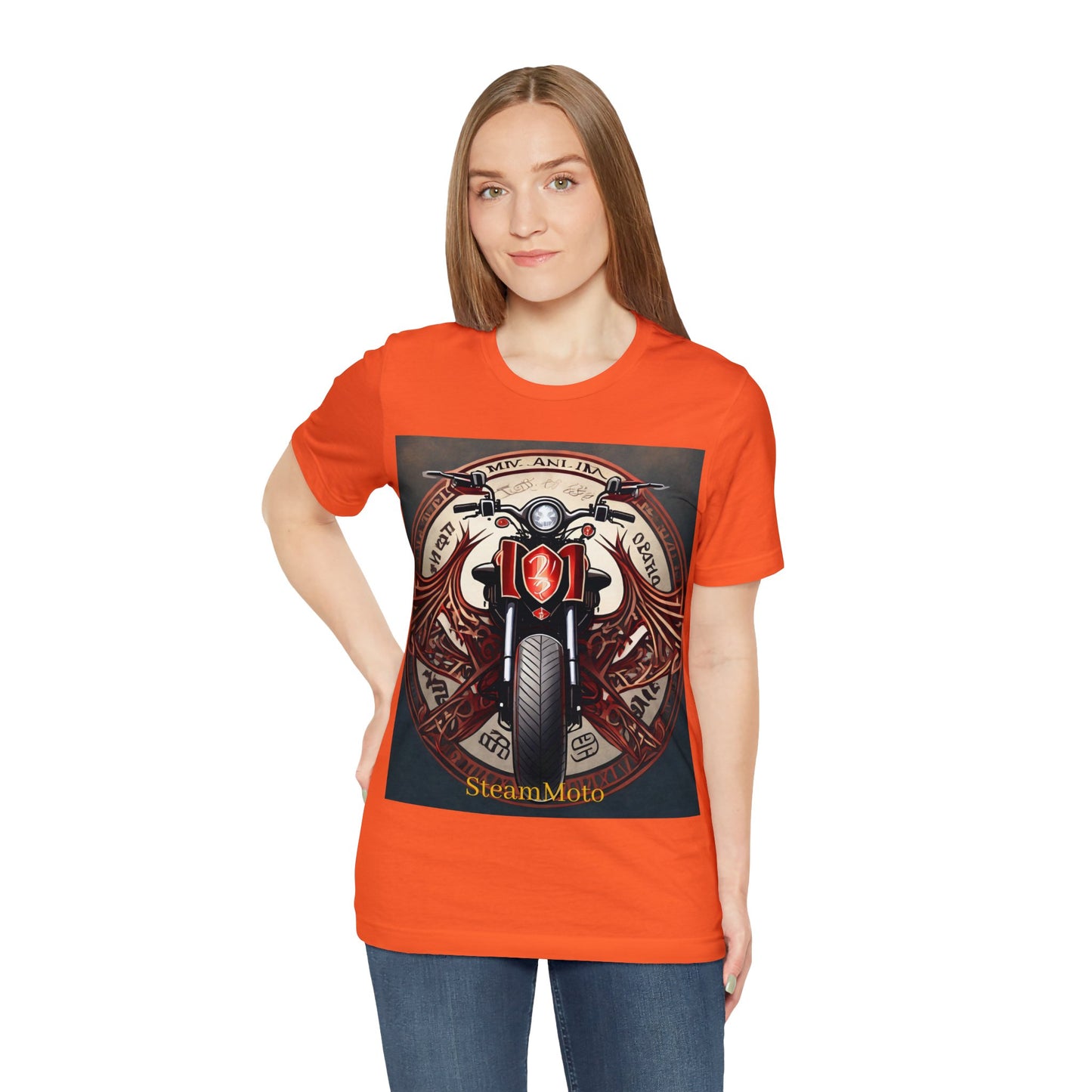 Unisex adult Jersey Short Sleeve Tee Breaking Free Steampunk Spiritual Meaning of Motorcycles tshirt