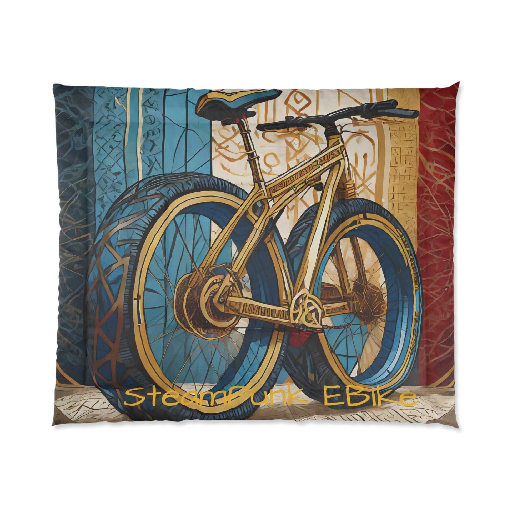 Steampunk EBike Gematria patterns Comforter