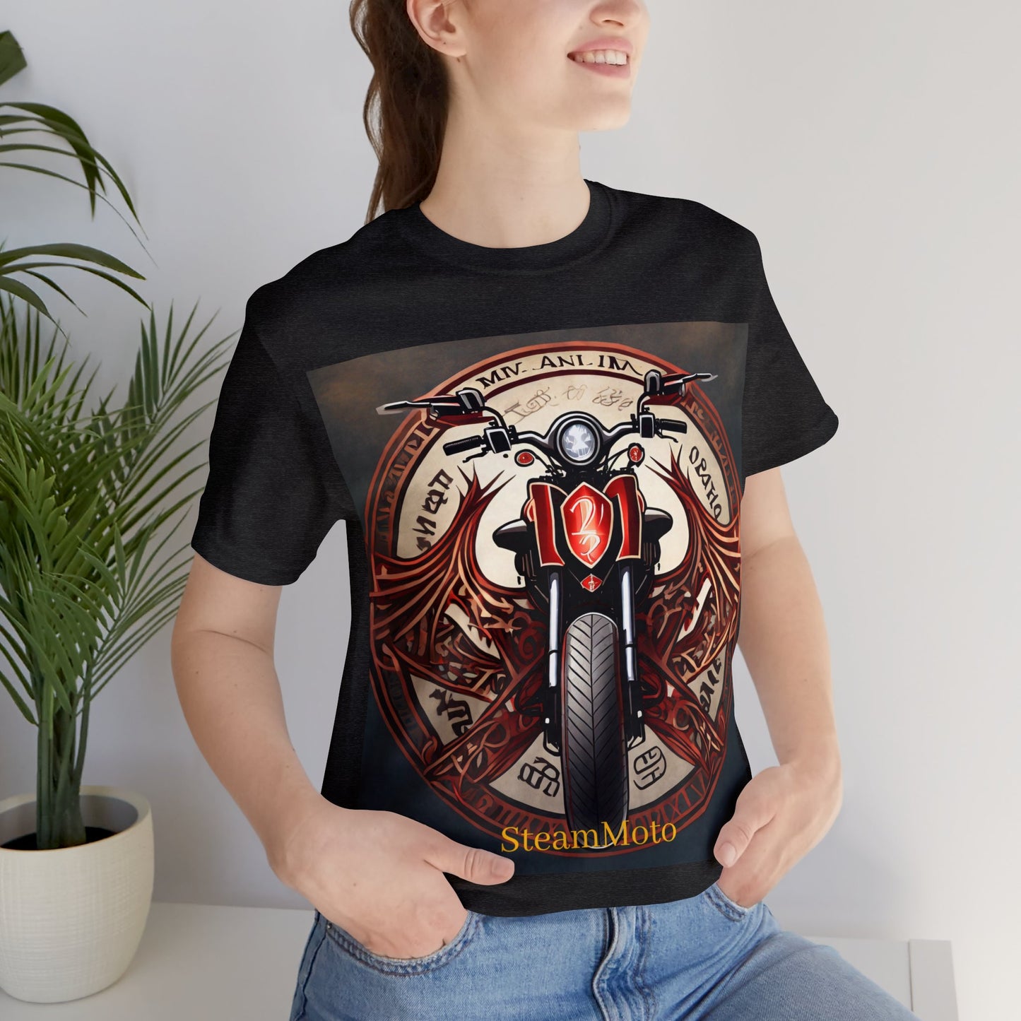 Unisex adult Jersey Short Sleeve Tee Breaking Free Steampunk Spiritual Meaning of Motorcycles tshirt