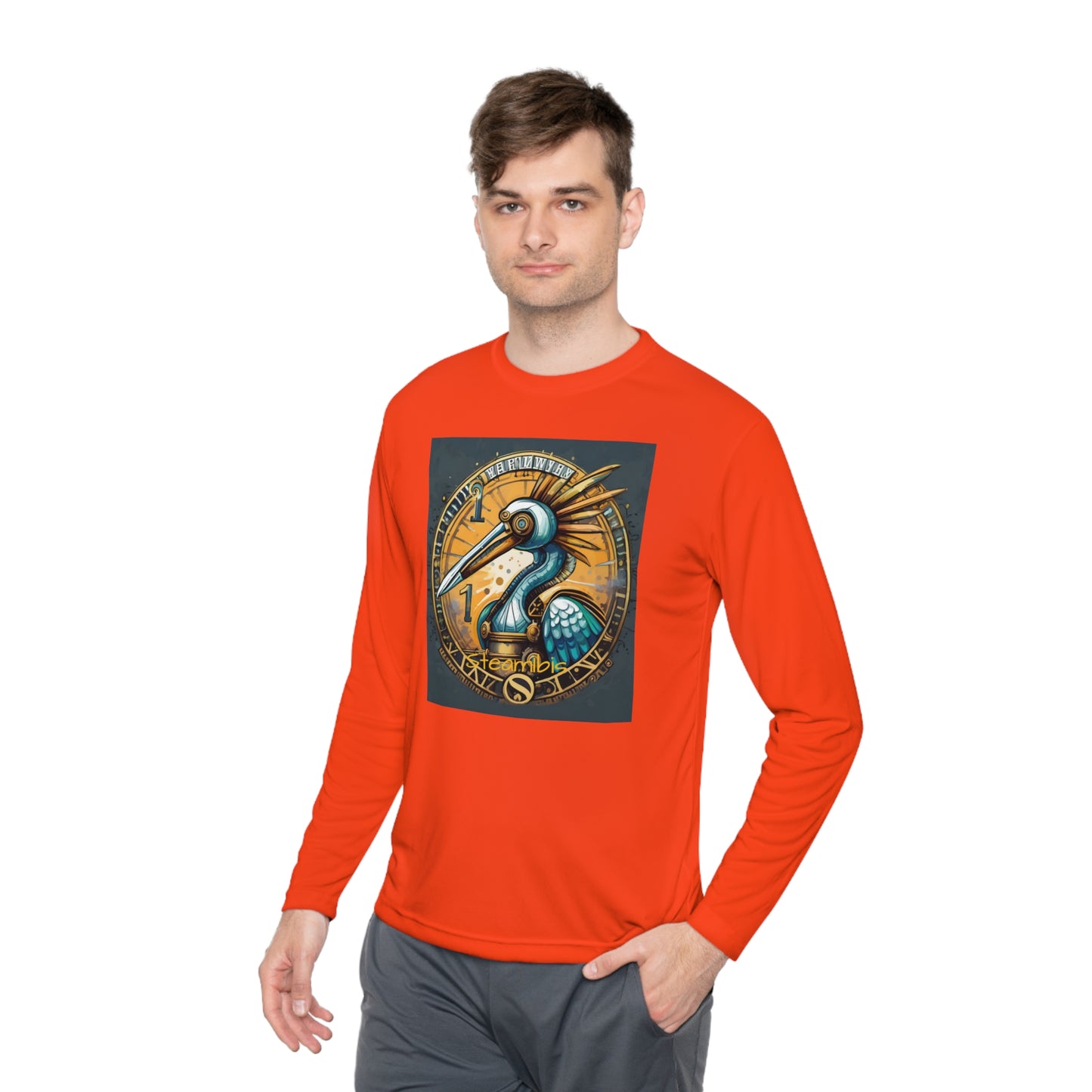 Unisex Adult Lightweight Long Sleeve Tee Steampunk Gematria Ibis Avian Vintage collection