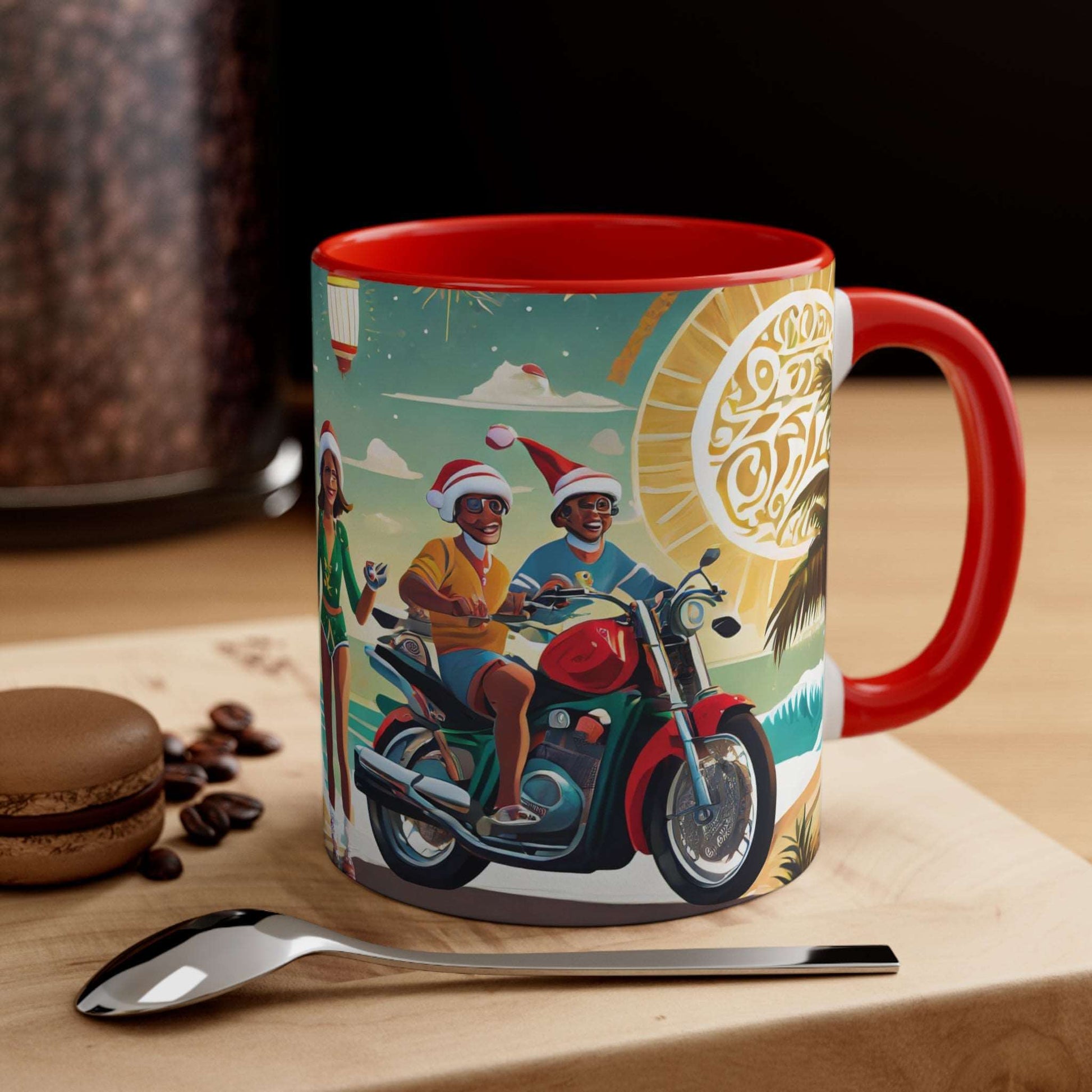 Christmas Motorcycles and Babes at the Beach Accent Coffee Mug, 11oz