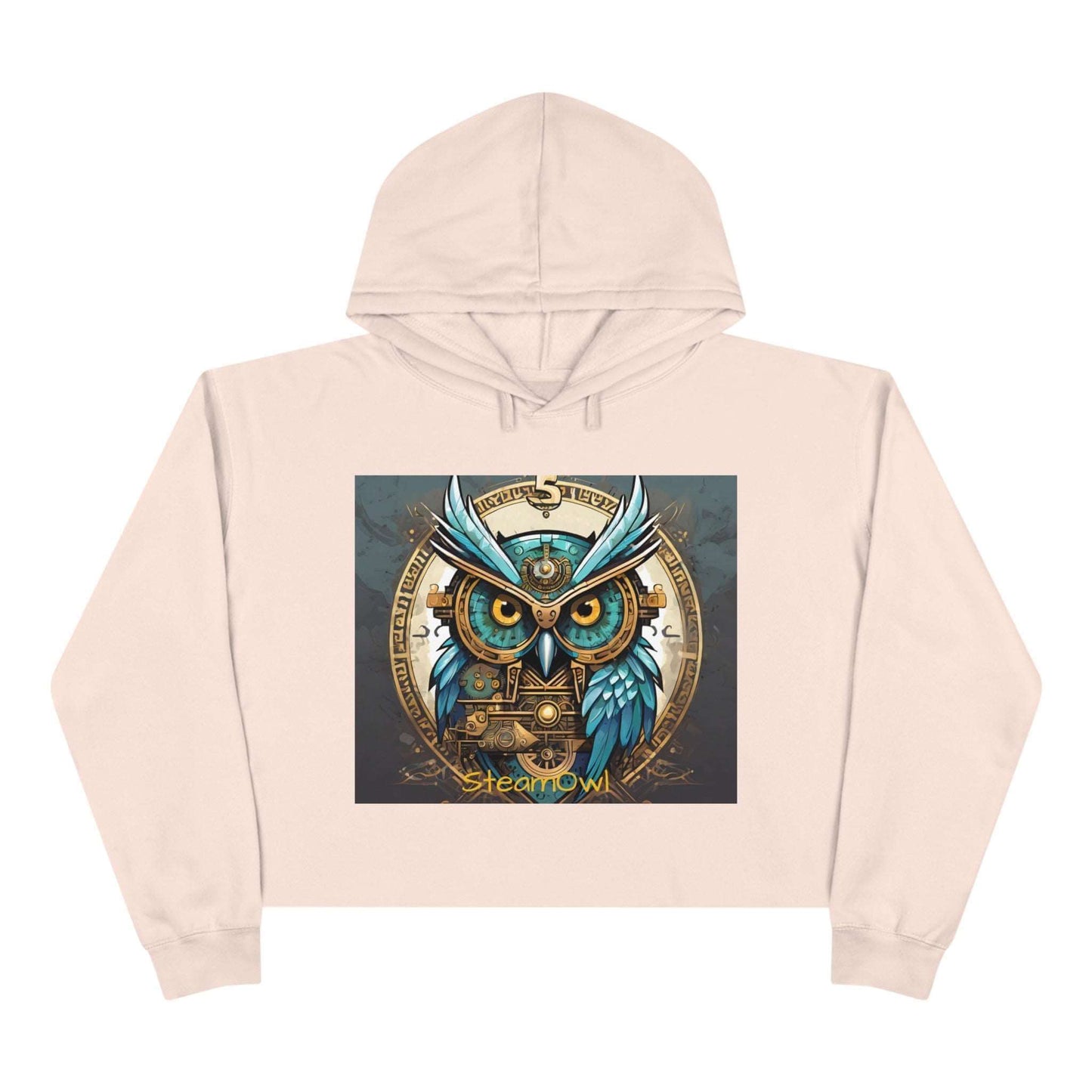Crop Hoodie Owl-Inspired Unisex Steampunk Wear