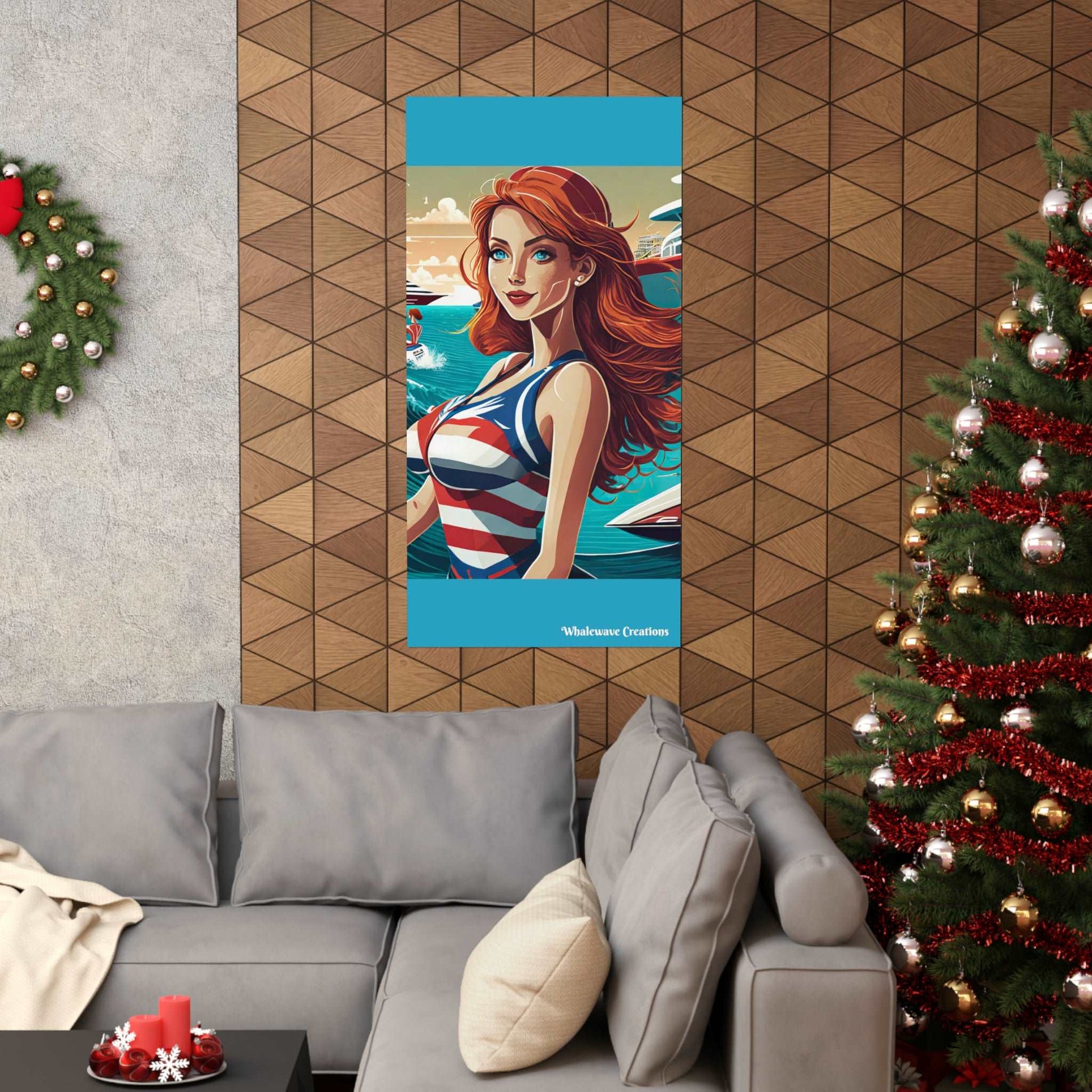 Matte Vertical Posters Miami Red Head beach Vibes