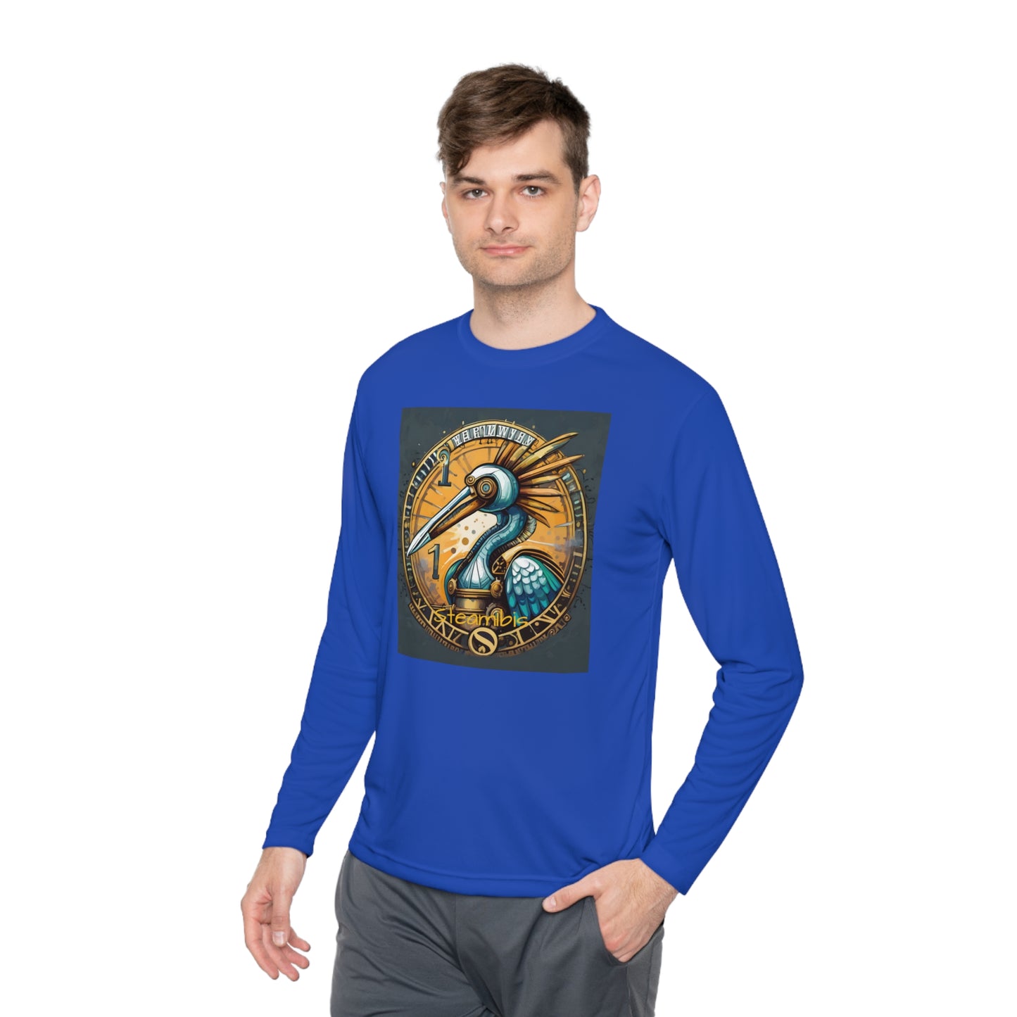 Unisex Adult Lightweight Long Sleeve Tee Steampunk Gematria Ibis Avian Vintage collection